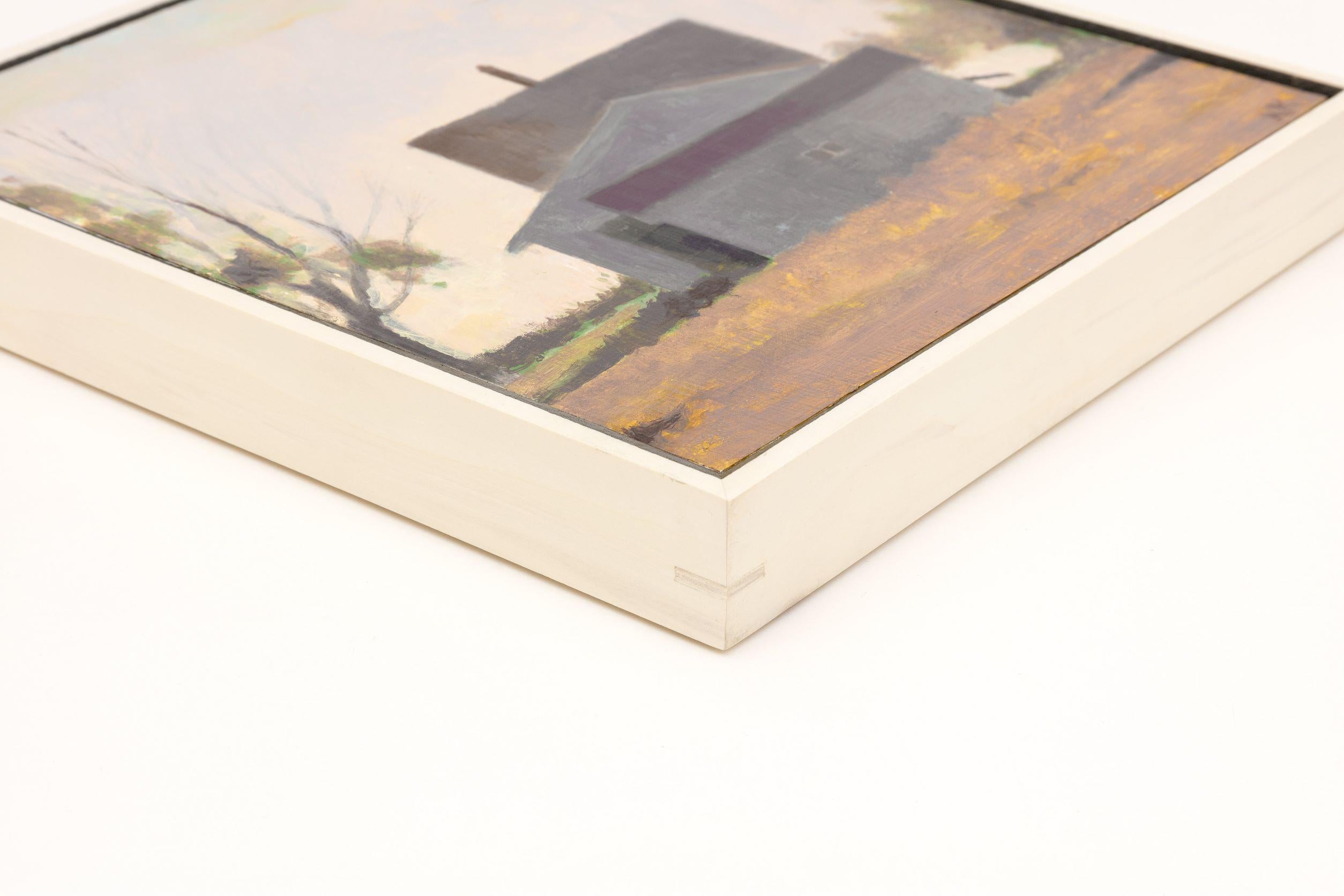„Distant House“, Ölgemälde von Kevin Knopp, in vom Künstler geschaffenem Rahmen im Angebot 1