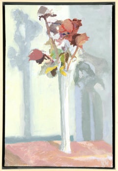'Dried Flowers in Porcelain Vase' Oil on Canvas