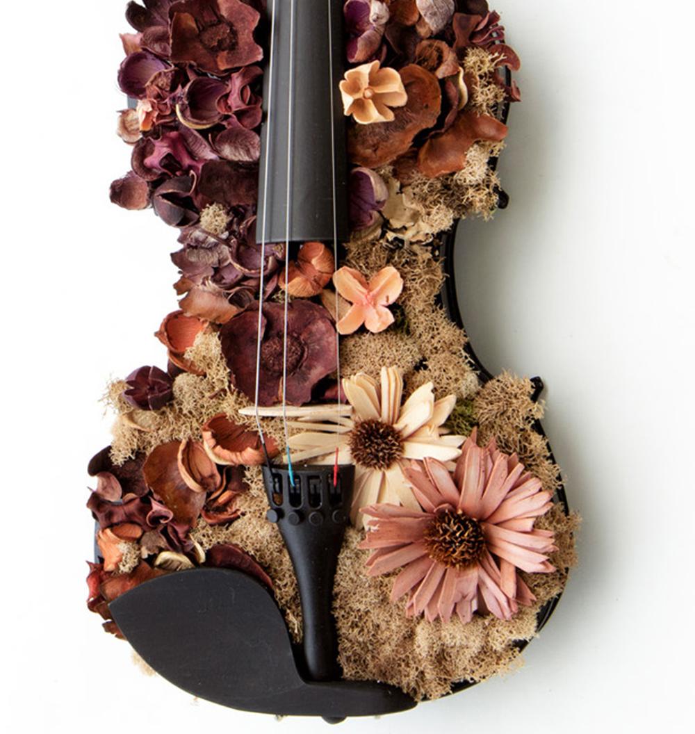 Yin and Yang. Color Photographs of a Assembled Violins Body Sculpture For Sale 6