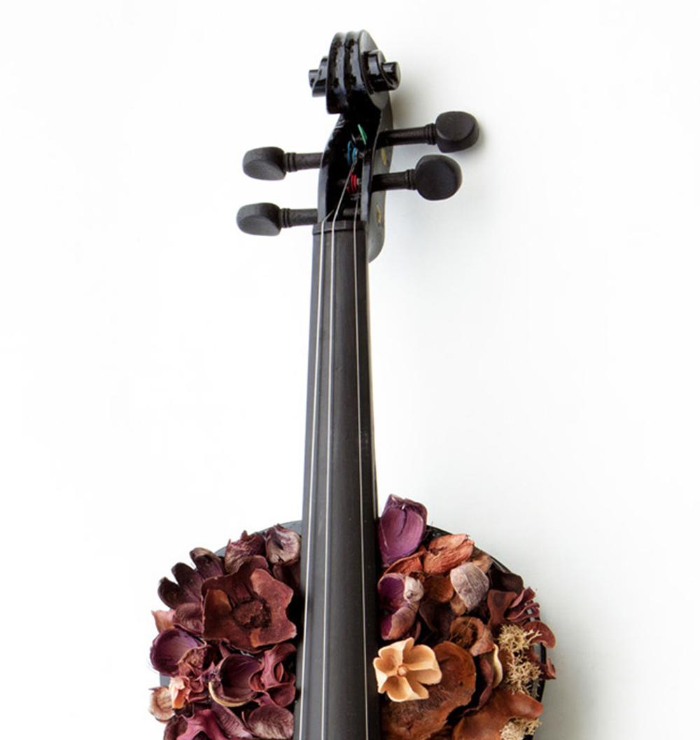 Yin and Yang. Color Photographs of a Assembled Violins Body Sculpture For Sale 7