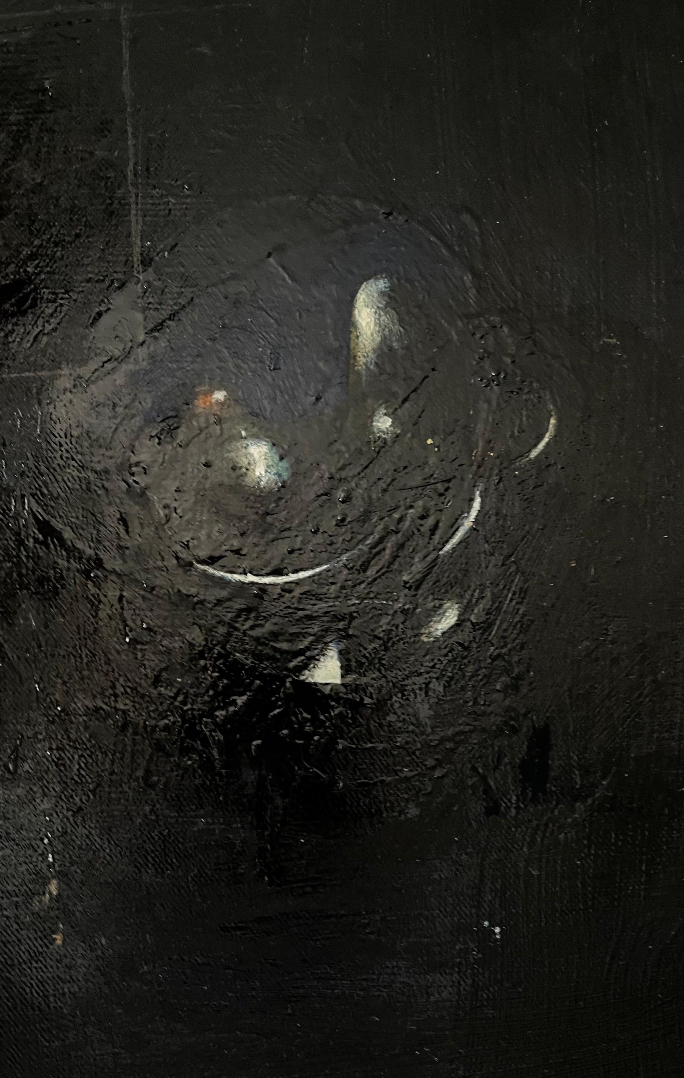 Minimalista  Pittura a olio nera, collage, tecnica mista su tela Kevin Larmon in vendita 8
