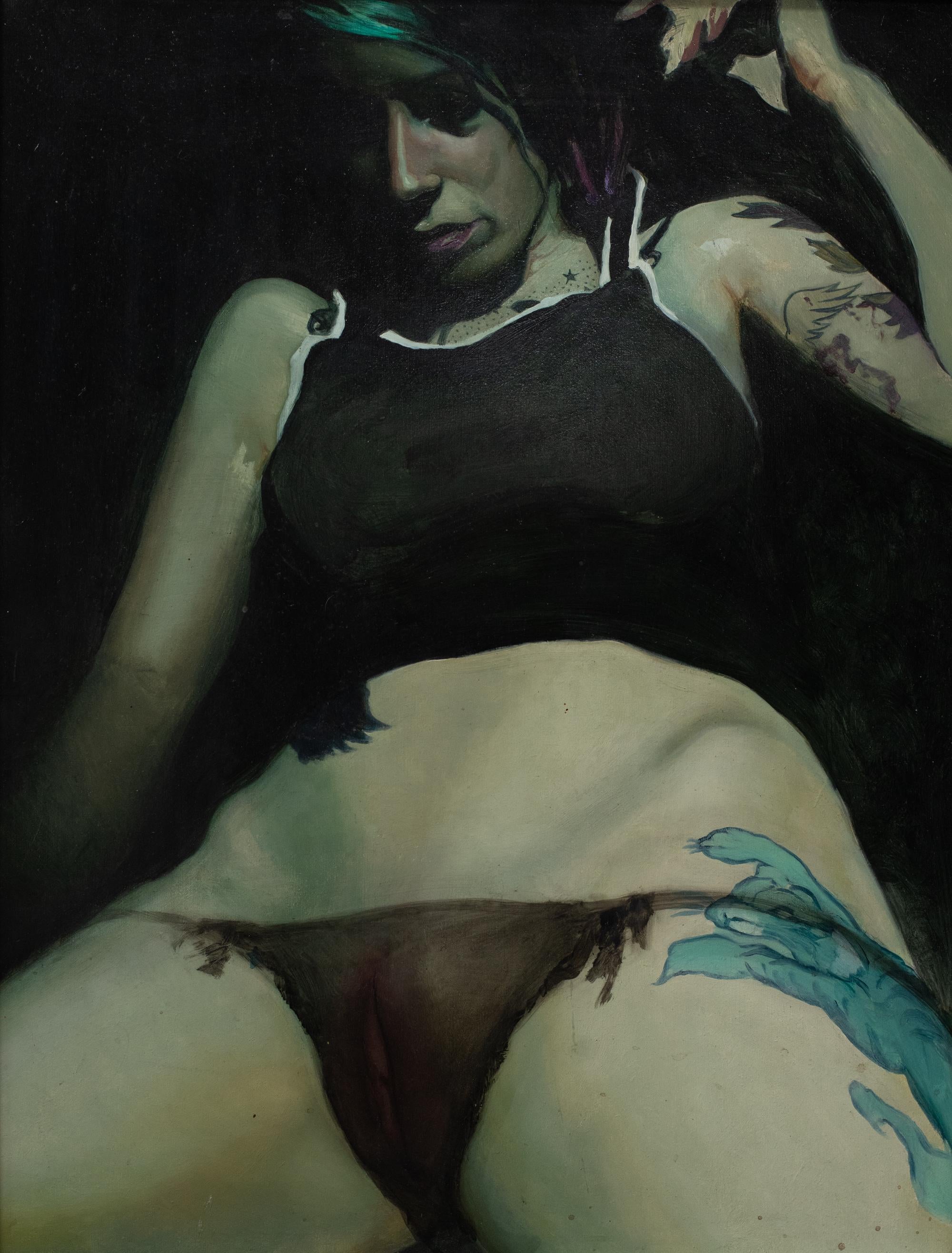 Figurative Painting di Kevin Llewellyn - Tigre Blu