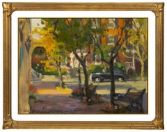 Kevin Macpherson Original Painting Oil On Board Signed Cityscape Framed Artwork