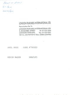 Axl Rose Backstage Vintage Original Photograph