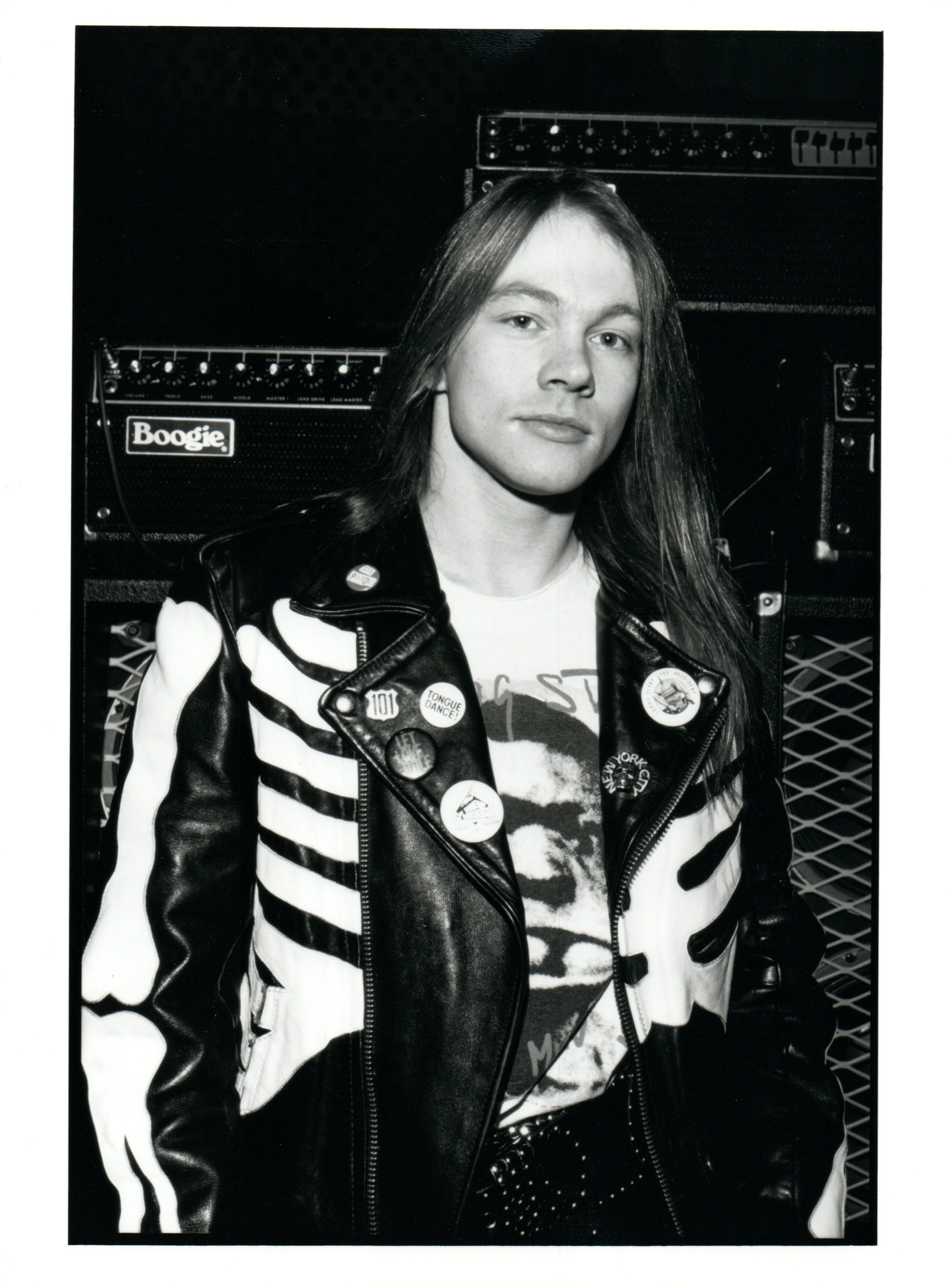 Kevin Mazur Black and White Photograph - Axl Rose Backstage Vintage Original Photograph