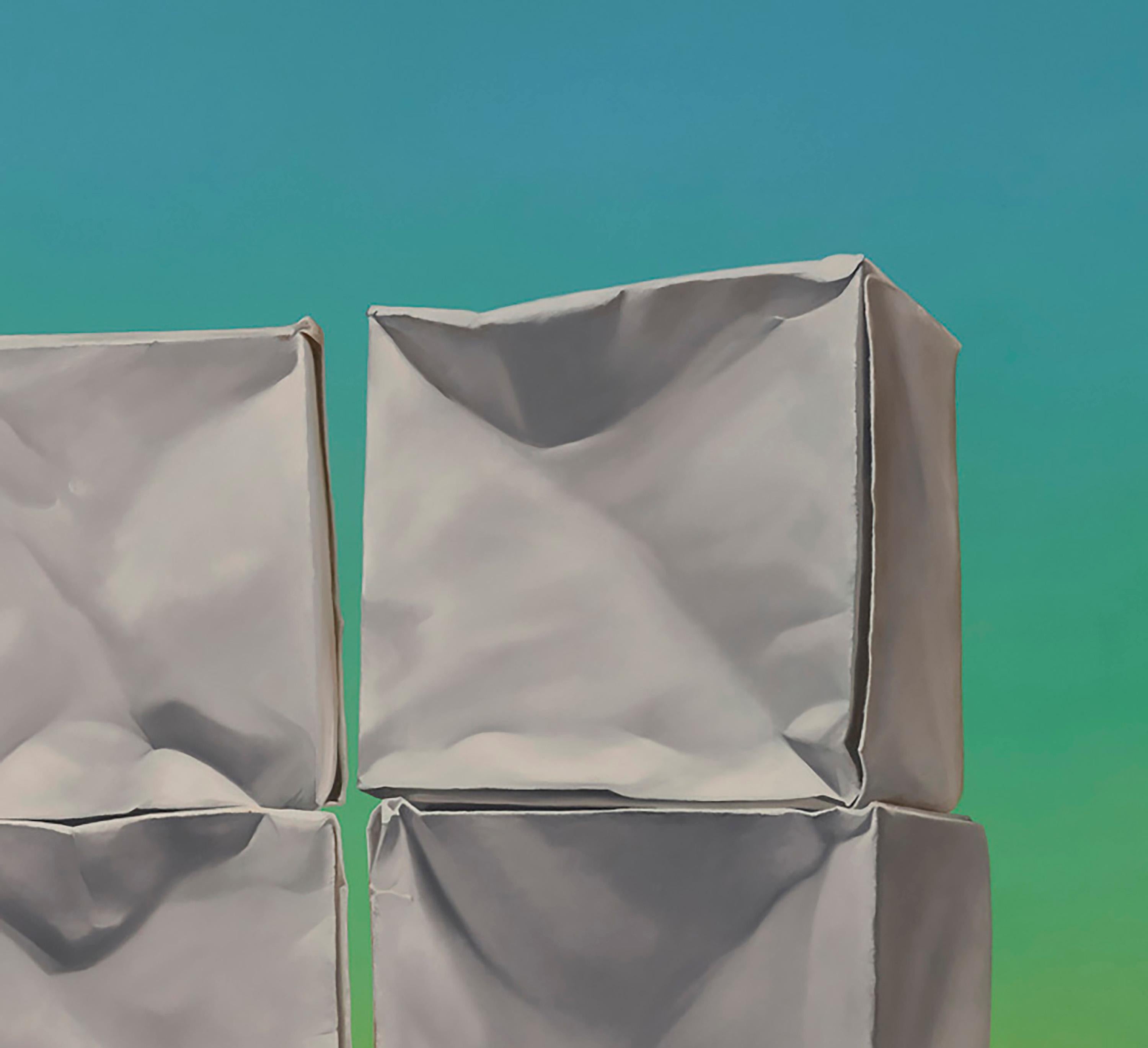 CUMULUS - Contemporary Realism / Stillleben mit Origami / High Color Blue-Green 1