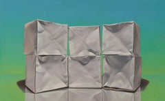CUMULUS - Contemporary Realism / Still Life with Origami / High Color Blue-Green