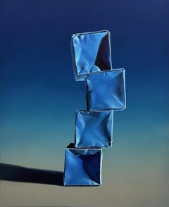 BOÎTES EN PAPIER : MONOCHROME BLEU - Origami / Réalisme / Nature morte