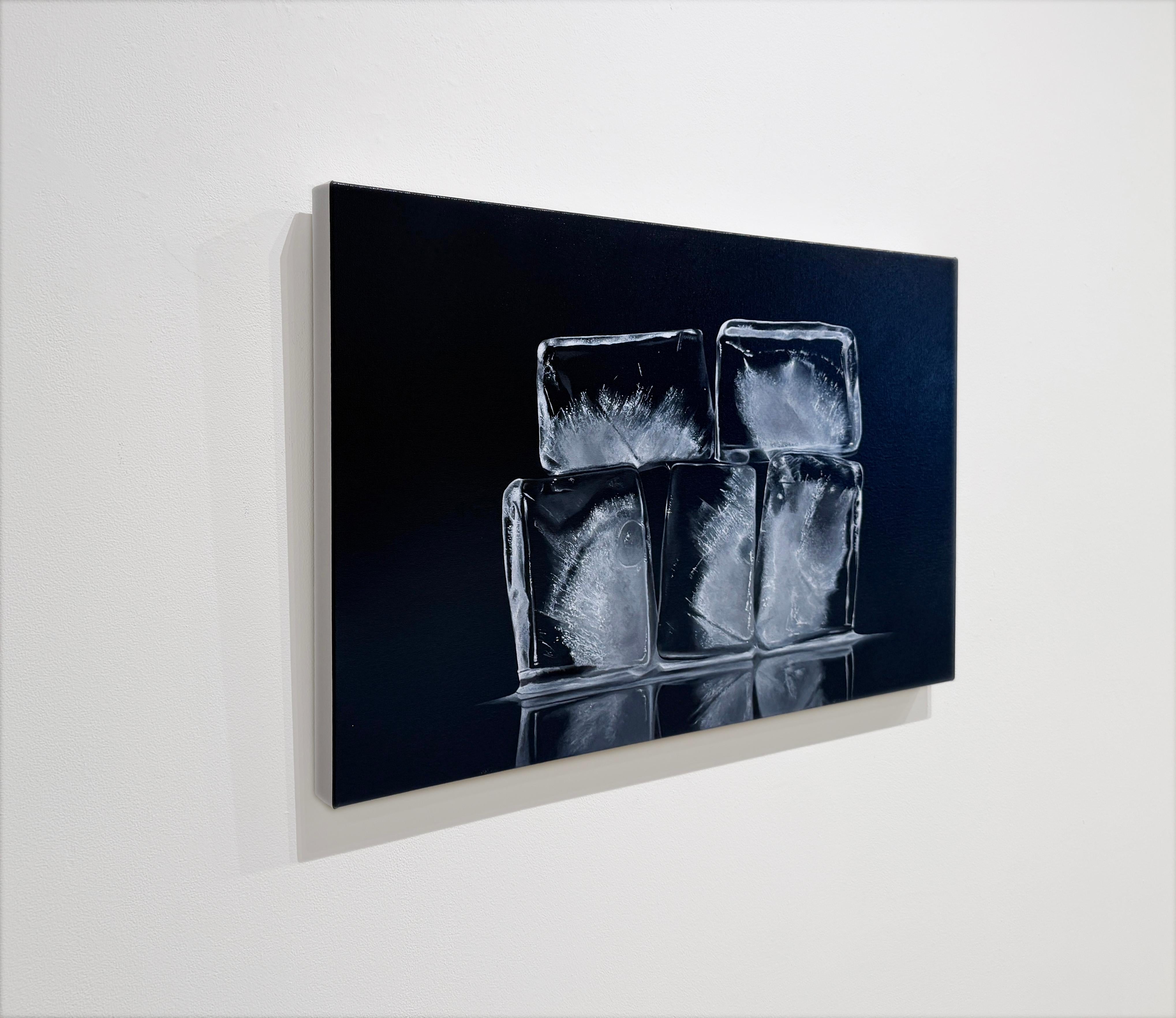 REPRIEVE - Still Life, Ice Cube, Realism - Contemporary Painting by Kevin Palme