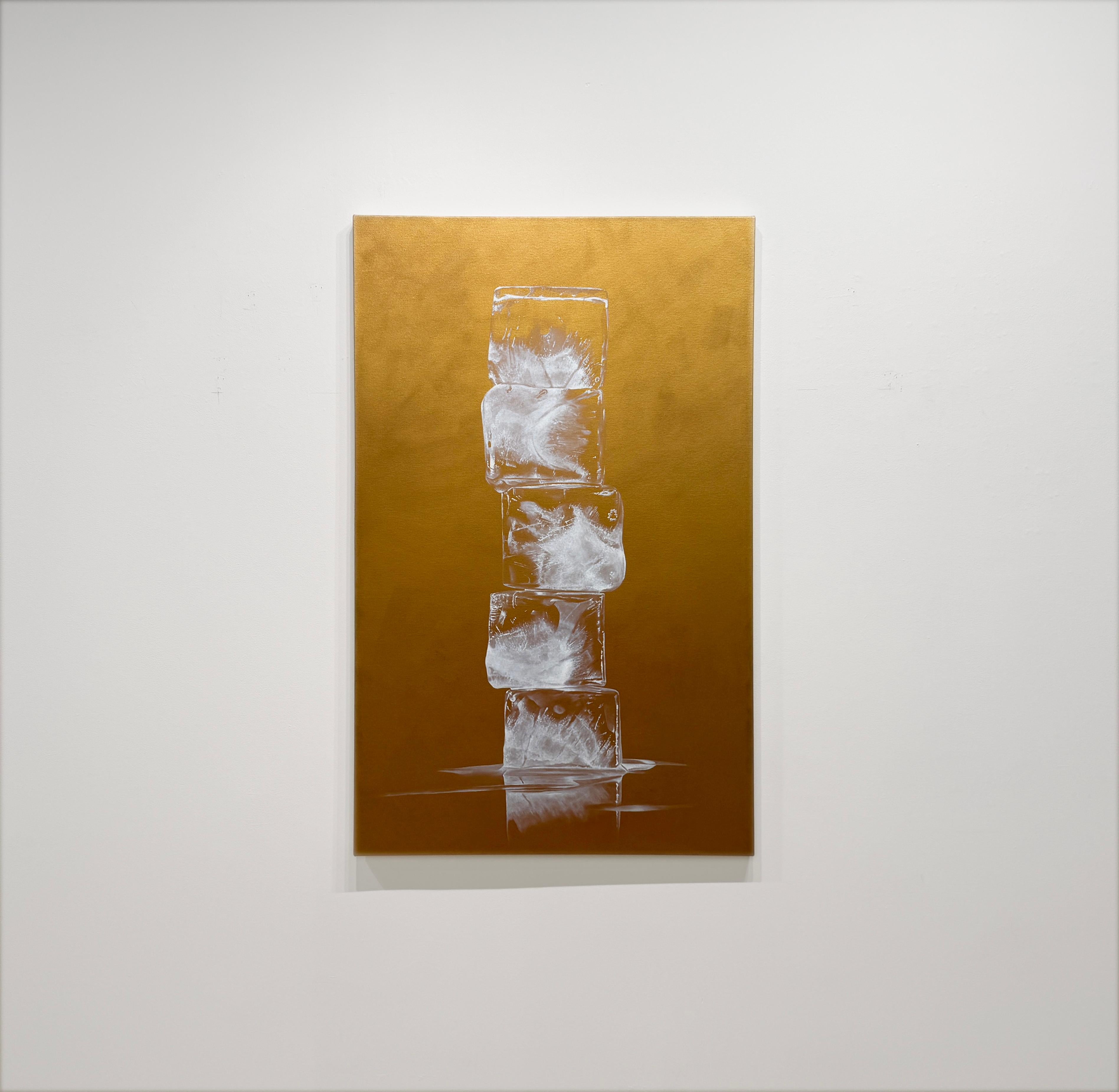 OBELISK, RENAISSANCE - Realism / Still Life/ Ice Cubes / Light / Dining / Bar - Painting by Kevin Palme 
