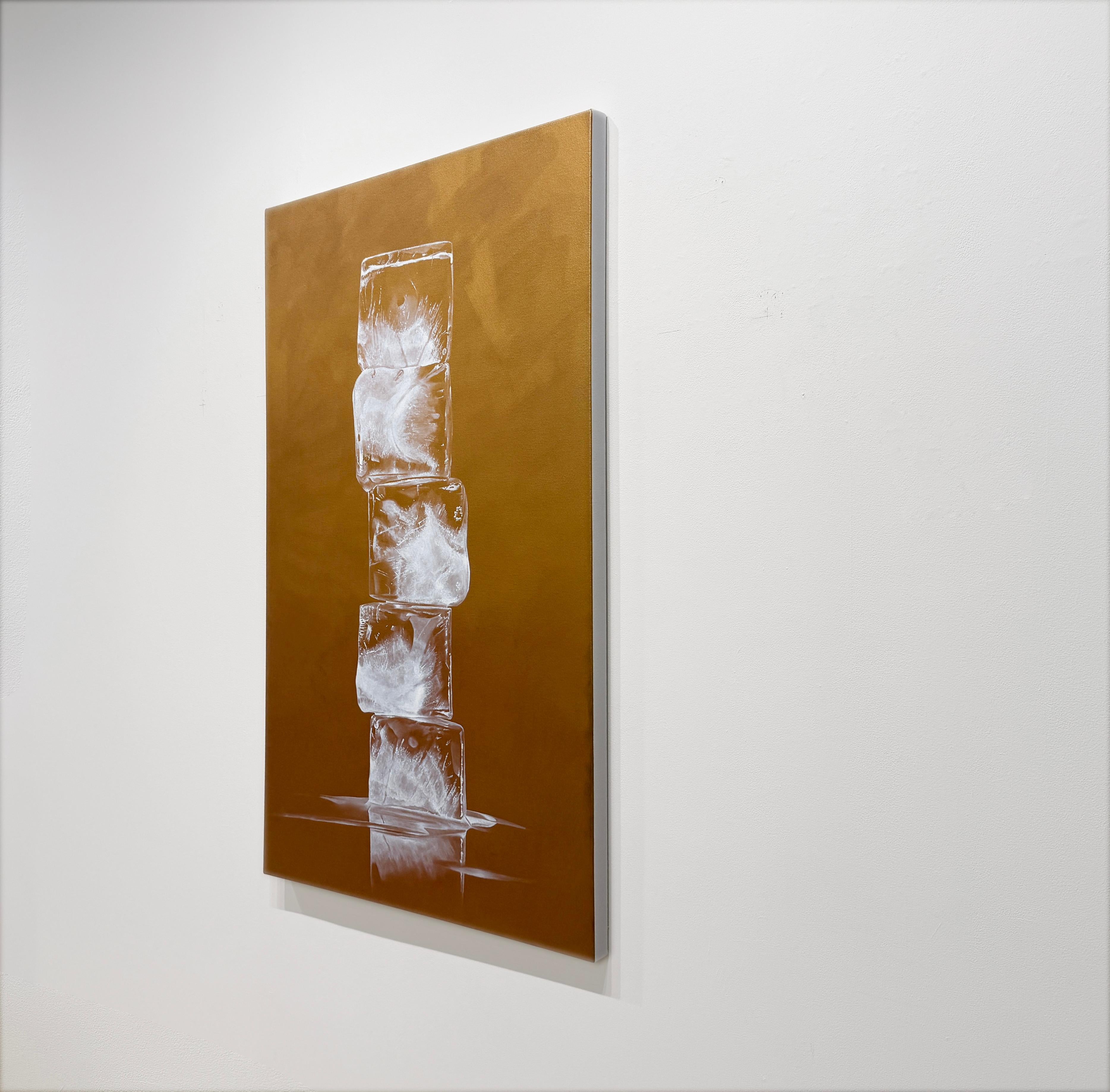 OBELISK, RENAISSANCE - Realism / Still Life/ Ice Cubes / Light / Dining / Bar - Contemporary Painting by Kevin Palme 