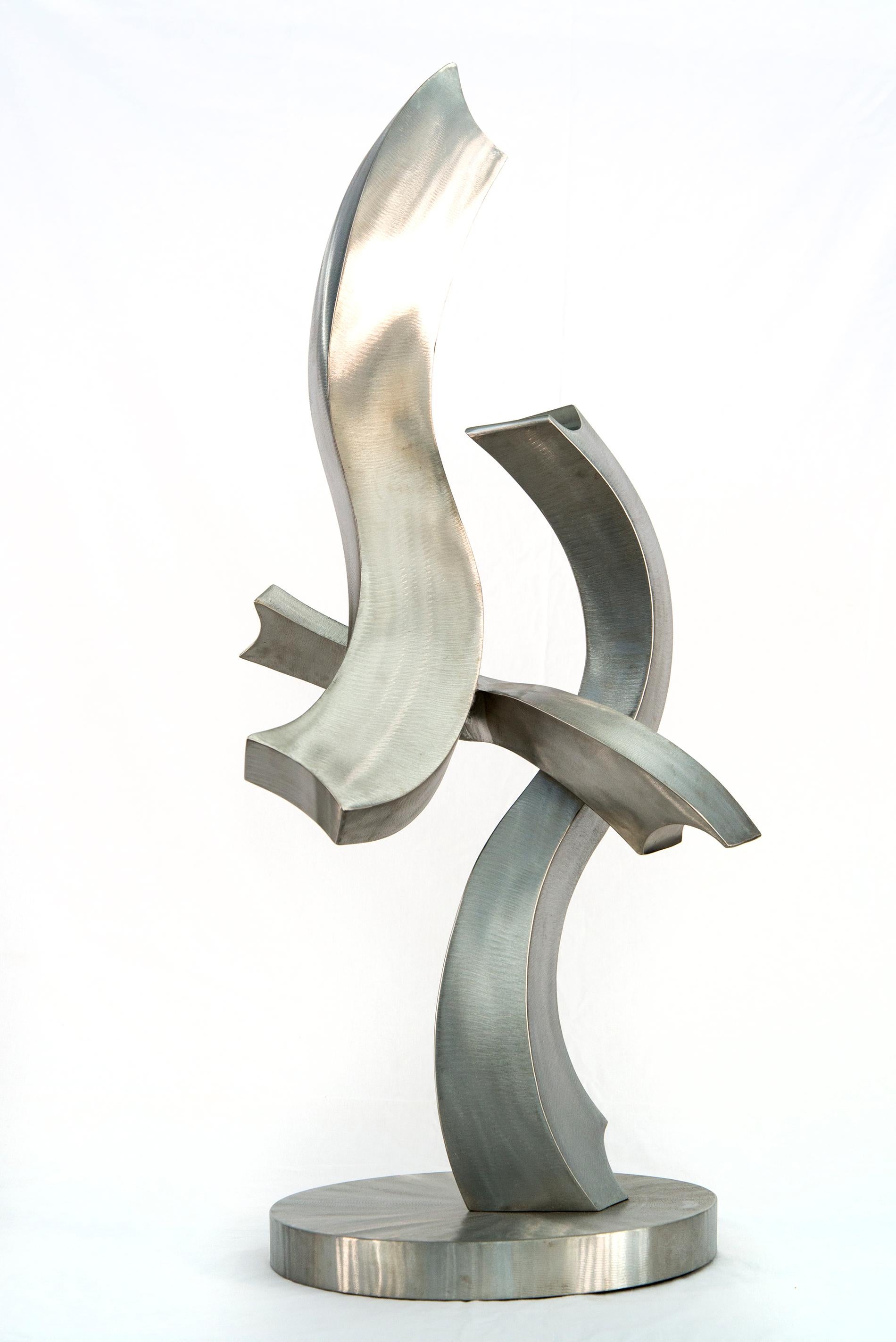 Abstract Sculpture di Kevin Robb - A Glimpse of Fun - scultura contemporanea, astratta e forgiata in acciaio inox