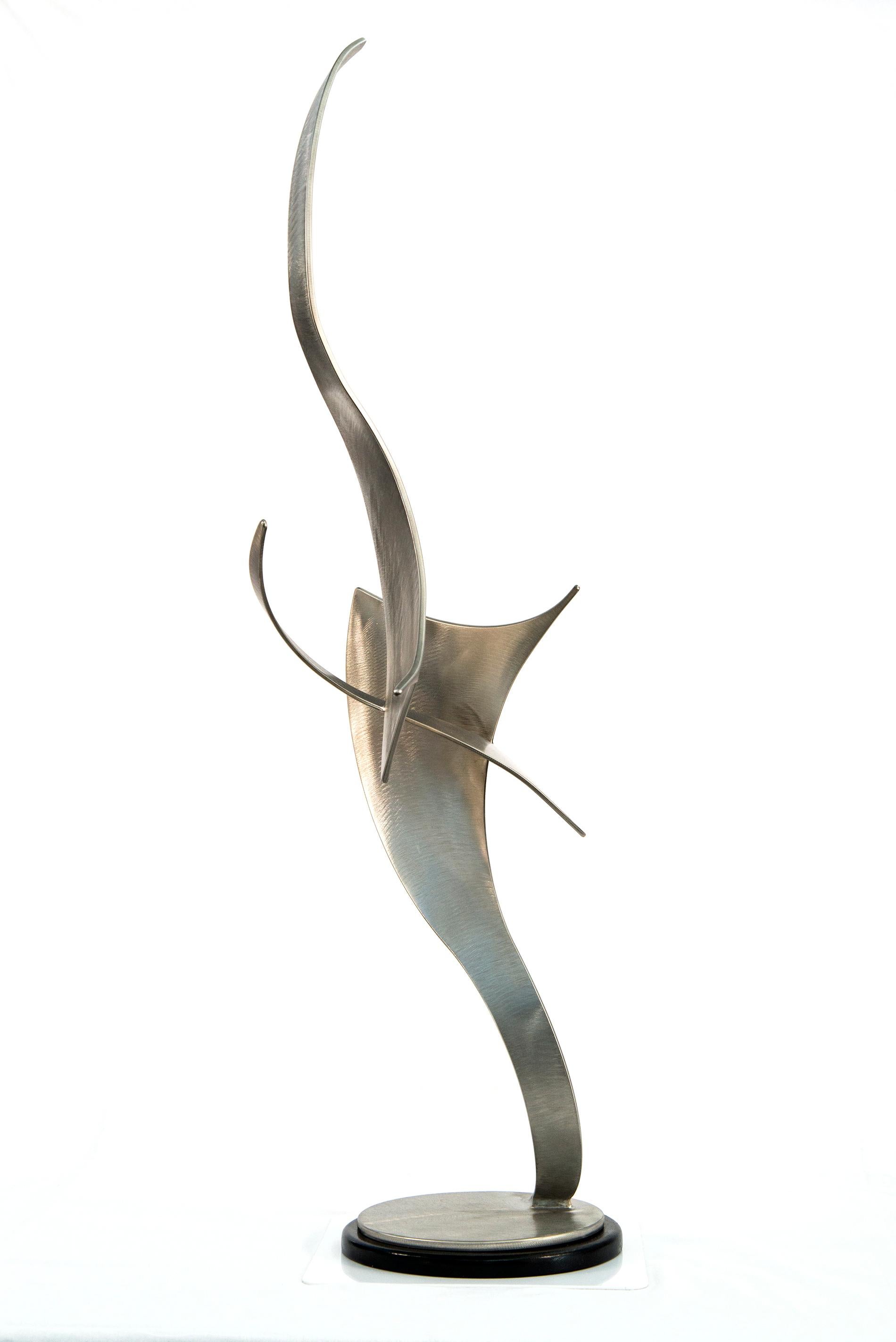 Elegant Movements 171 - contemporary, abstract, forged stainless steel sculpture For Sale 2