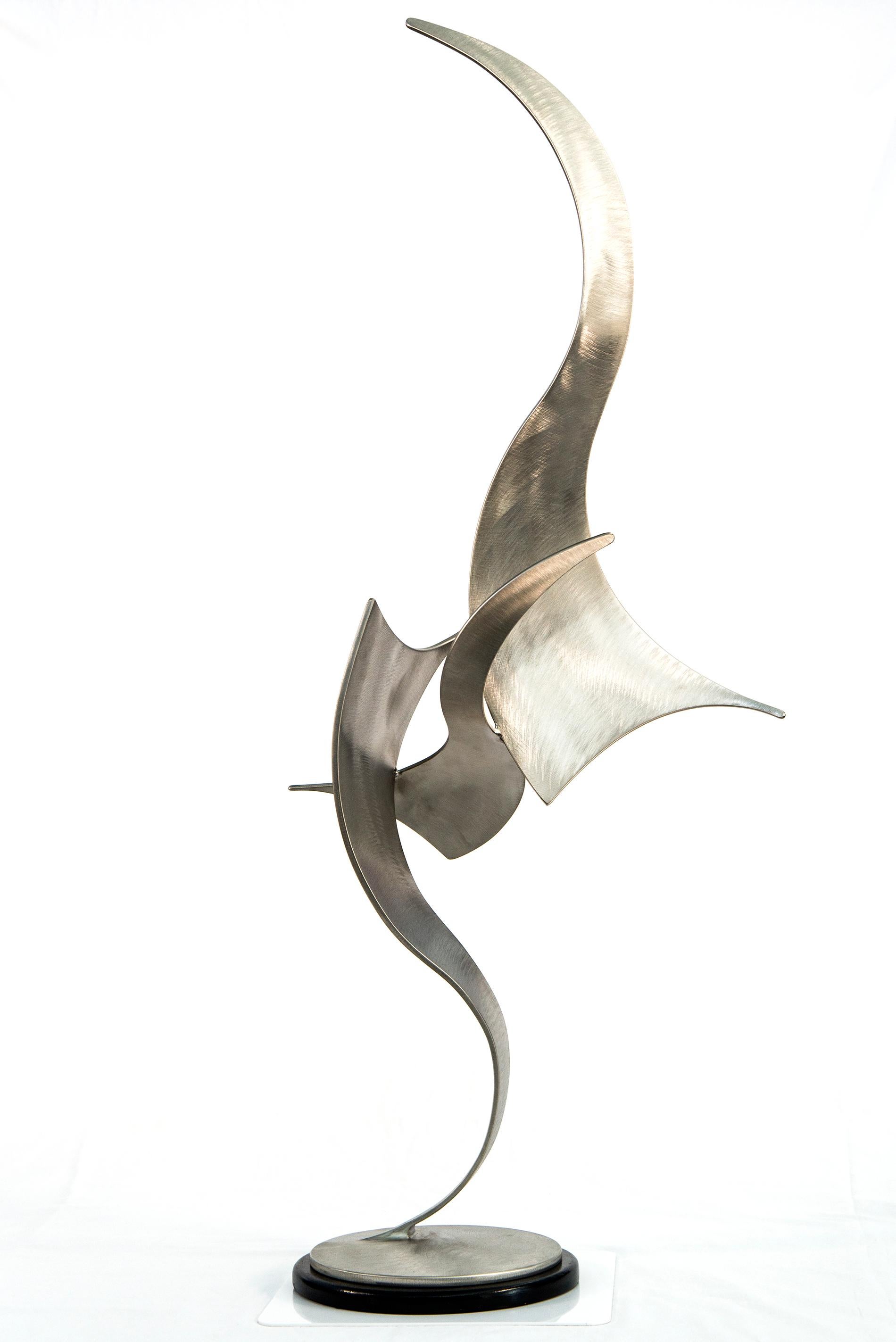 Elegant Movements 171 - contemporary, abstract, forged stainless steel sculpture - Sculpture by Kevin Robb