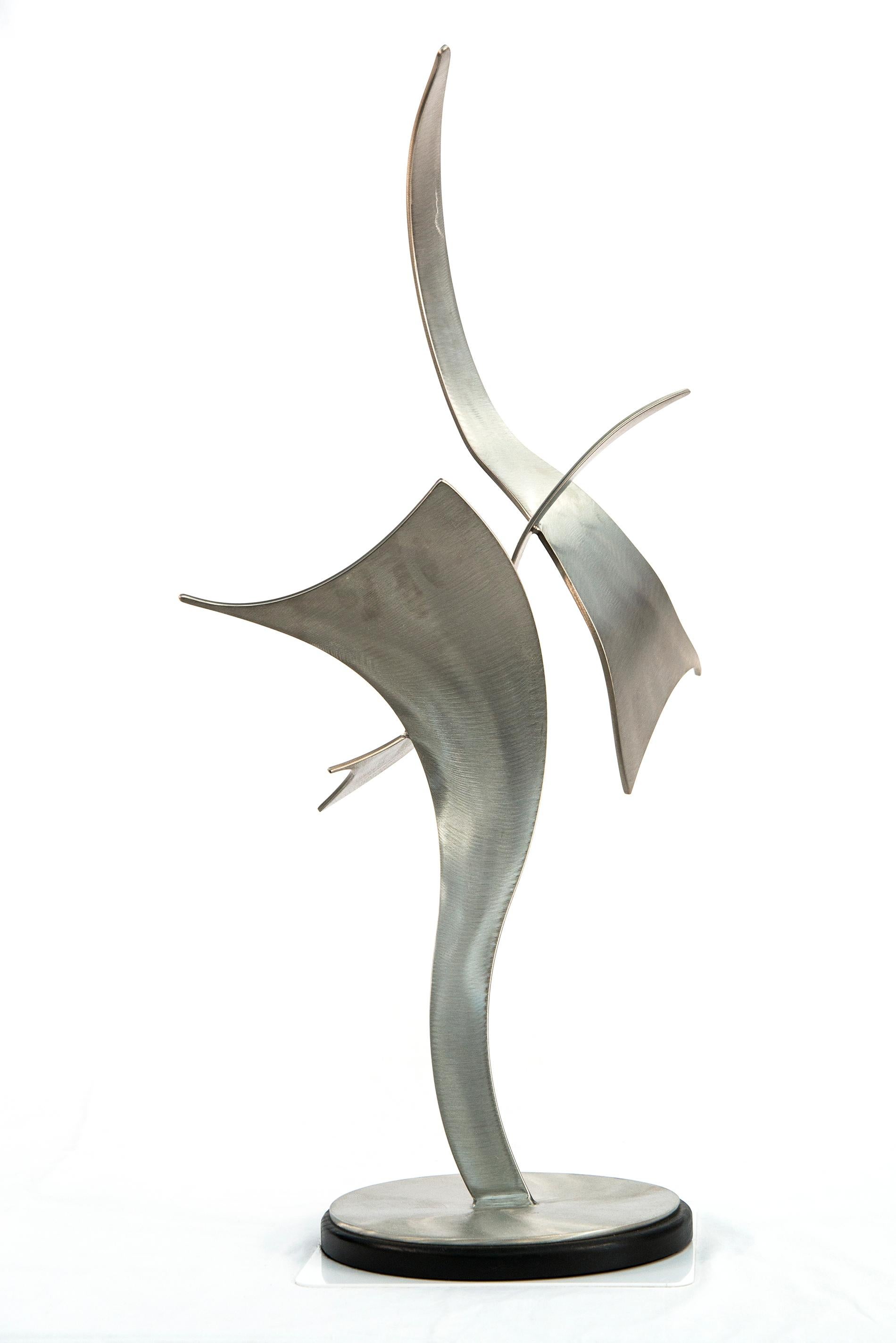 Elegant Movements 194 – zeitgenössische, abstrakte, geschmiedete Edelstahlskulptur (Zeitgenössisch), Sculpture, von Kevin Robb