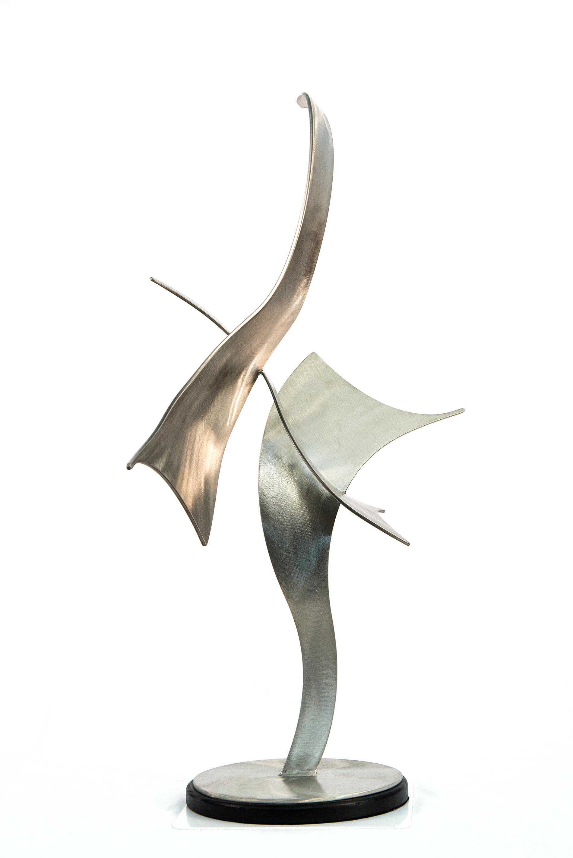 Kevin Robb Abstract Sculpture - Elegant Movements 194 - contemporary, abstract, forged stainless steel sculpture