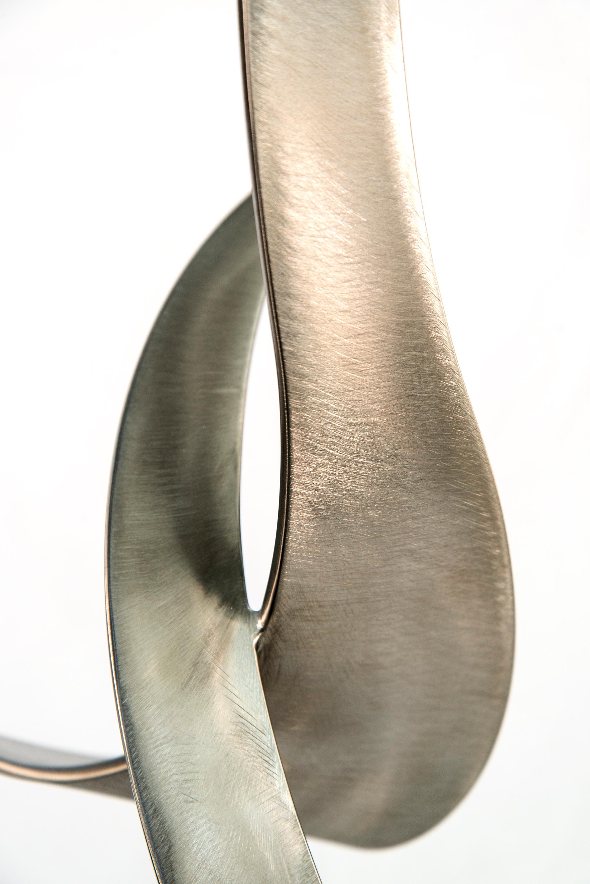 Elegant Movements 195 - contemporary, abstract, forged stainless steel sculpture For Sale 2