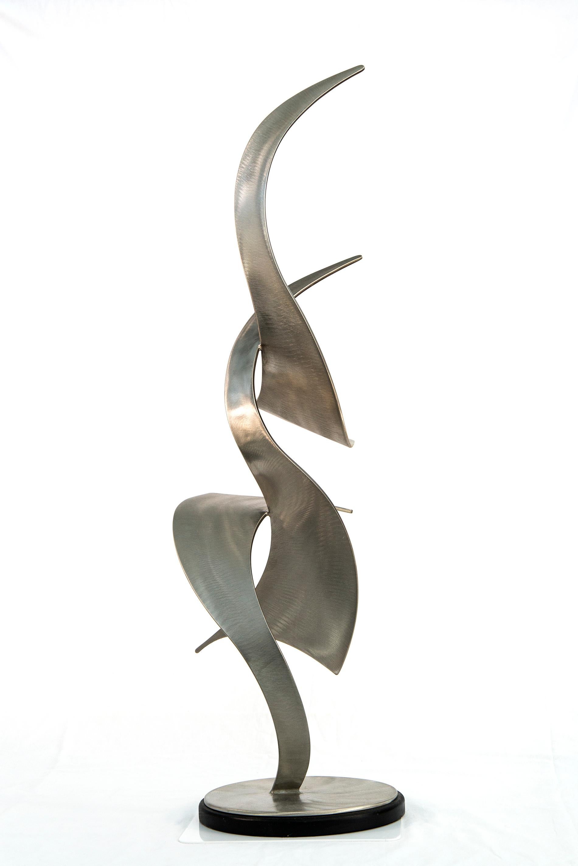 Elegant Movements 195 - contemporary, abstract, forged stainless steel sculpture - Sculpture by Kevin Robb