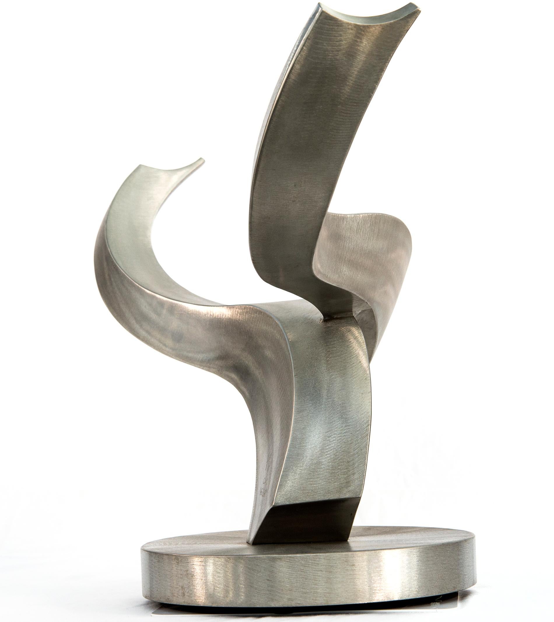 Ready To Soar - Sweeping elongated forms in sleek stainless steel - Sculpture by Kevin Robb