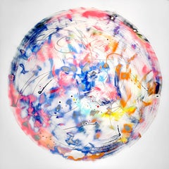 "Bubble Yum", Colorful Abstract Painting on Aluminum Panel by Kevin Barrett