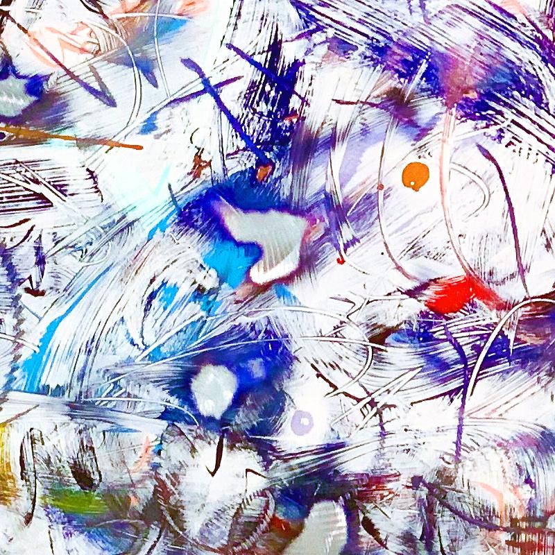 « Ulysses », peinture abstraite colorée sur panneau d'aluminium de Kevin Barrett - Painting de Kevin S. Barrett