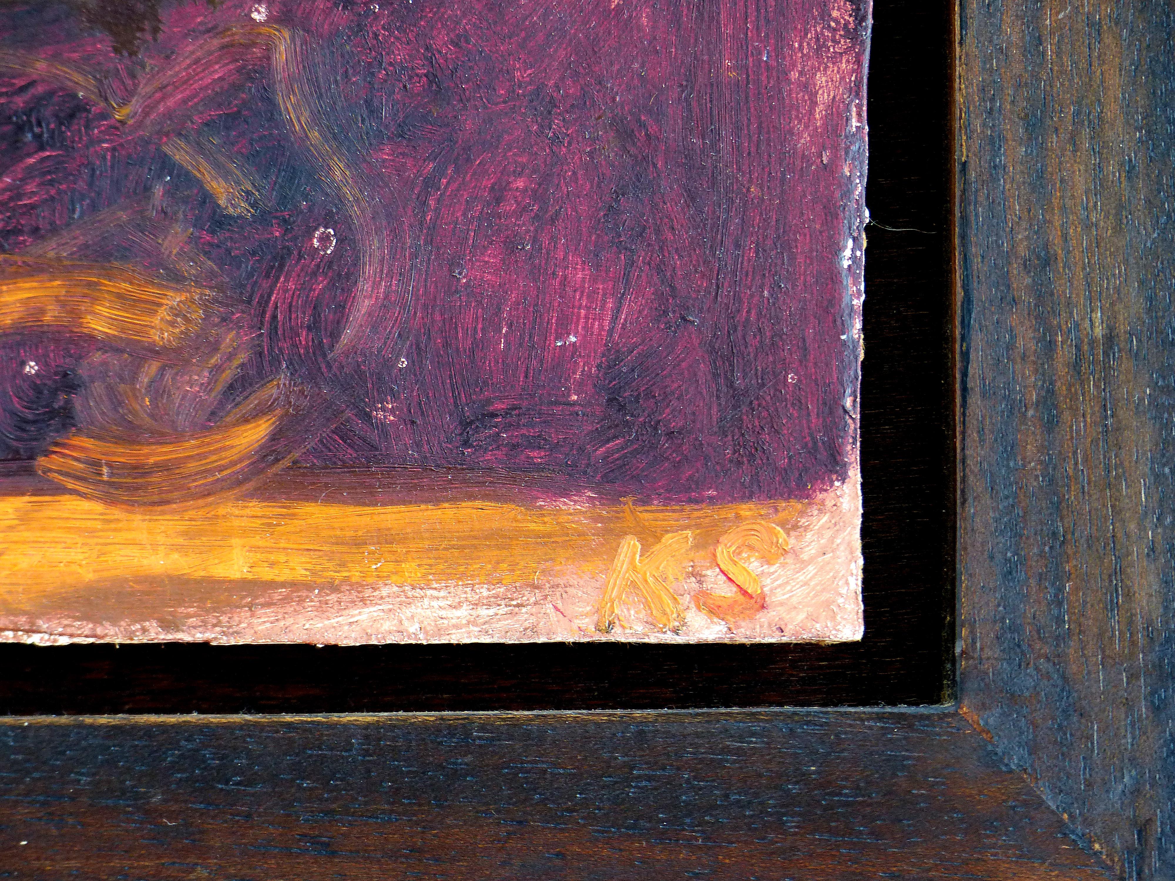 Kevin Sinnott, peinture à l'huile sur panneau de bois intitulée « Study for a Disco Dancer » (Étude pour une danseuse de disco) en vente 1
