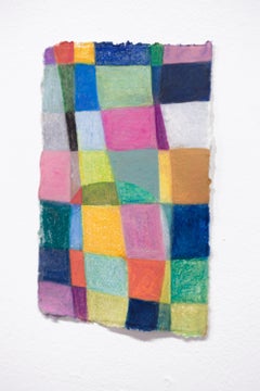 "Beautiful Mantra" Abstract Geometric Grid in Pastel Colors