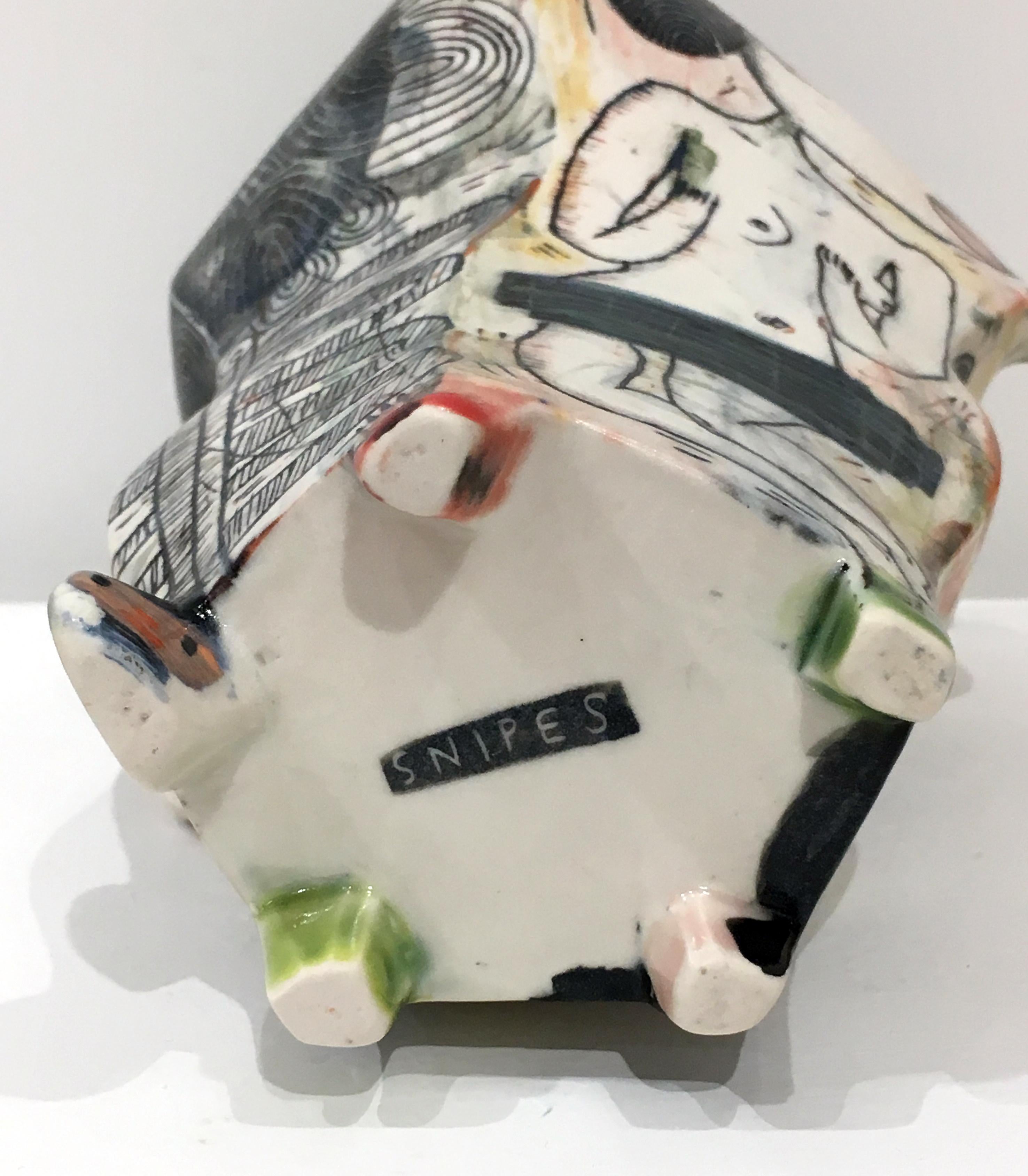 « La vérité nue », sculpture en porcelaine abstraite, illustration de surface, sous glaçure en vente 2