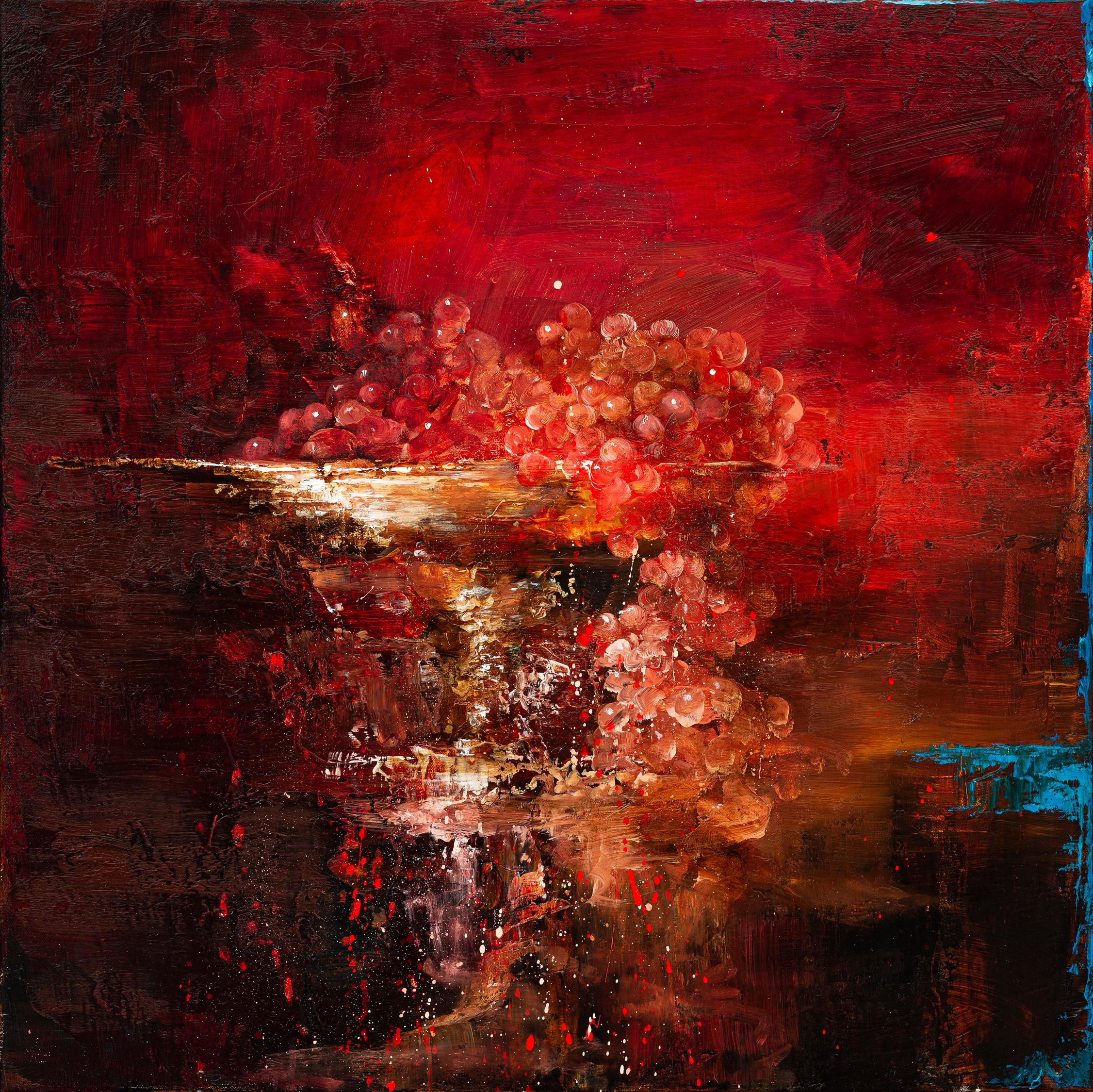 Kevin Sonmor Abstract Painting - Red Vanitas Study