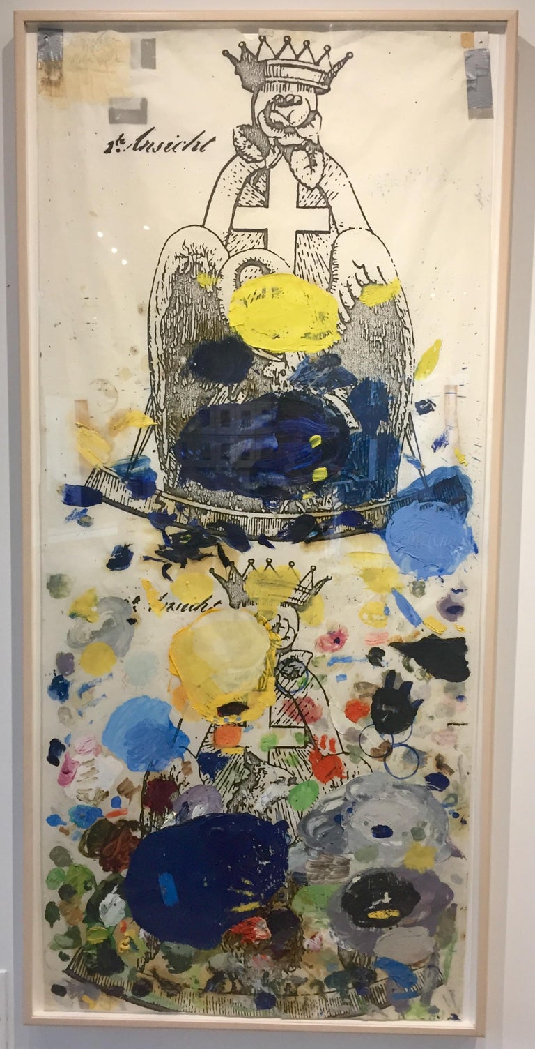 Kevin Teare Melchizedek (MULTICOLORED PALETTE, OIL PAINT ON VELLUM) For Sale at 1stDibs