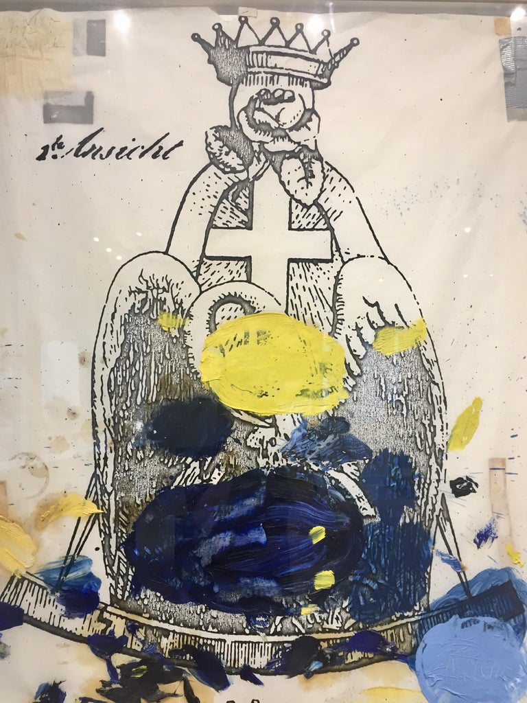 Kevin Teare Melchizedek (MULTICOLORED PALETTE, OIL PAINT ON VELLUM) For Sale at 1stDibs