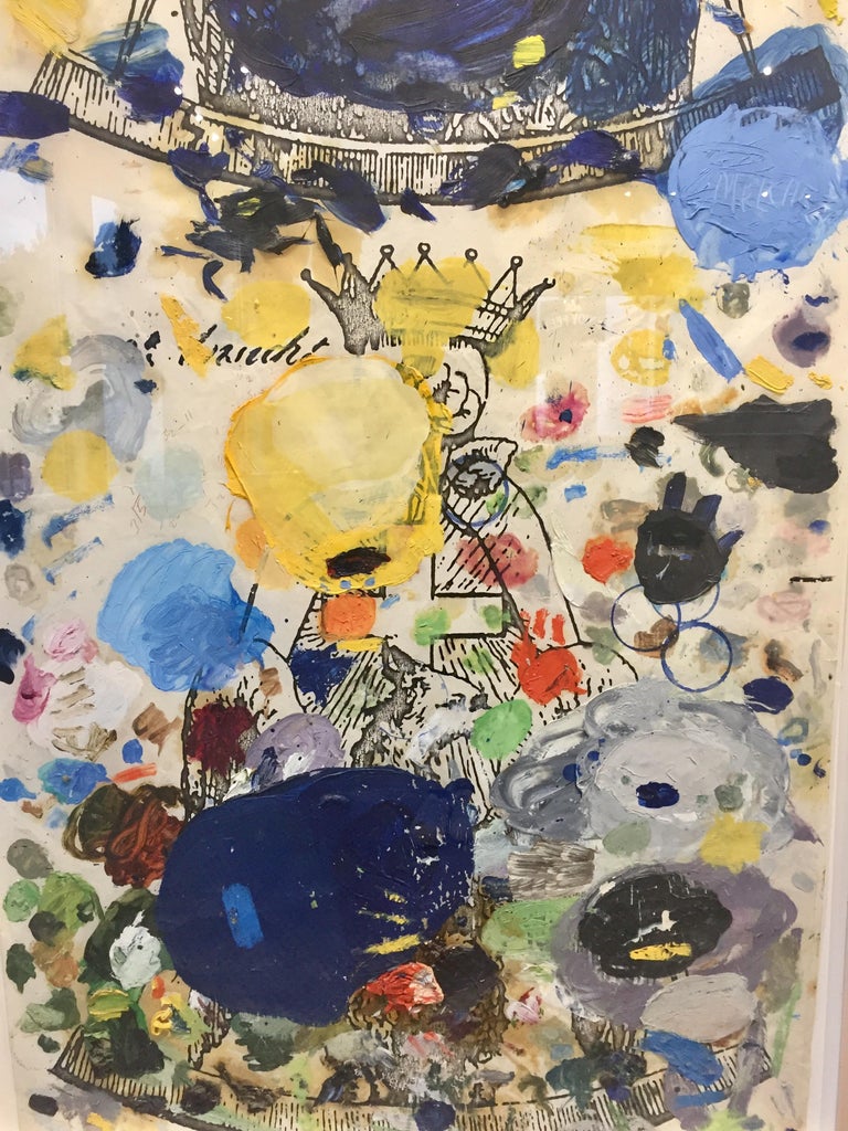 Kevin Teare Melchizedek (MULTICOLORED PALETTE, OIL PAINT ON VELLUM) For Sale at 1stDibs