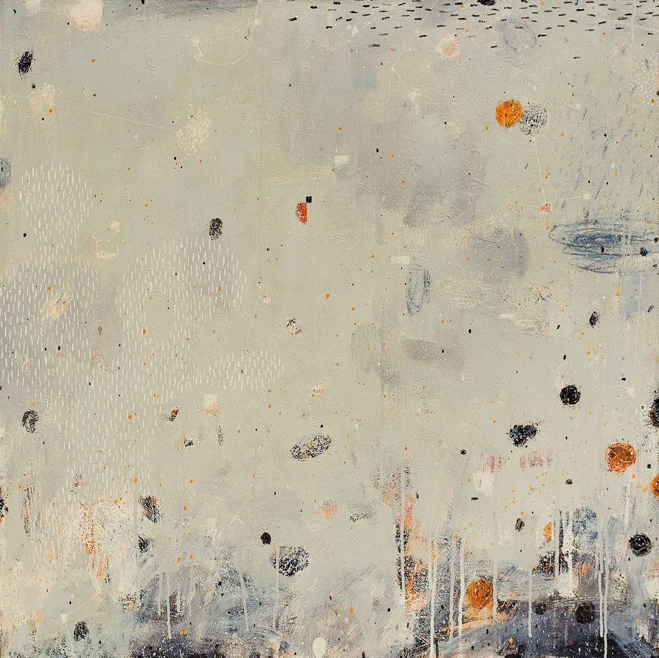 Kevin Tolman Abstract Painting - Winter - Original mixed media on canvas - 36 x 36 in.