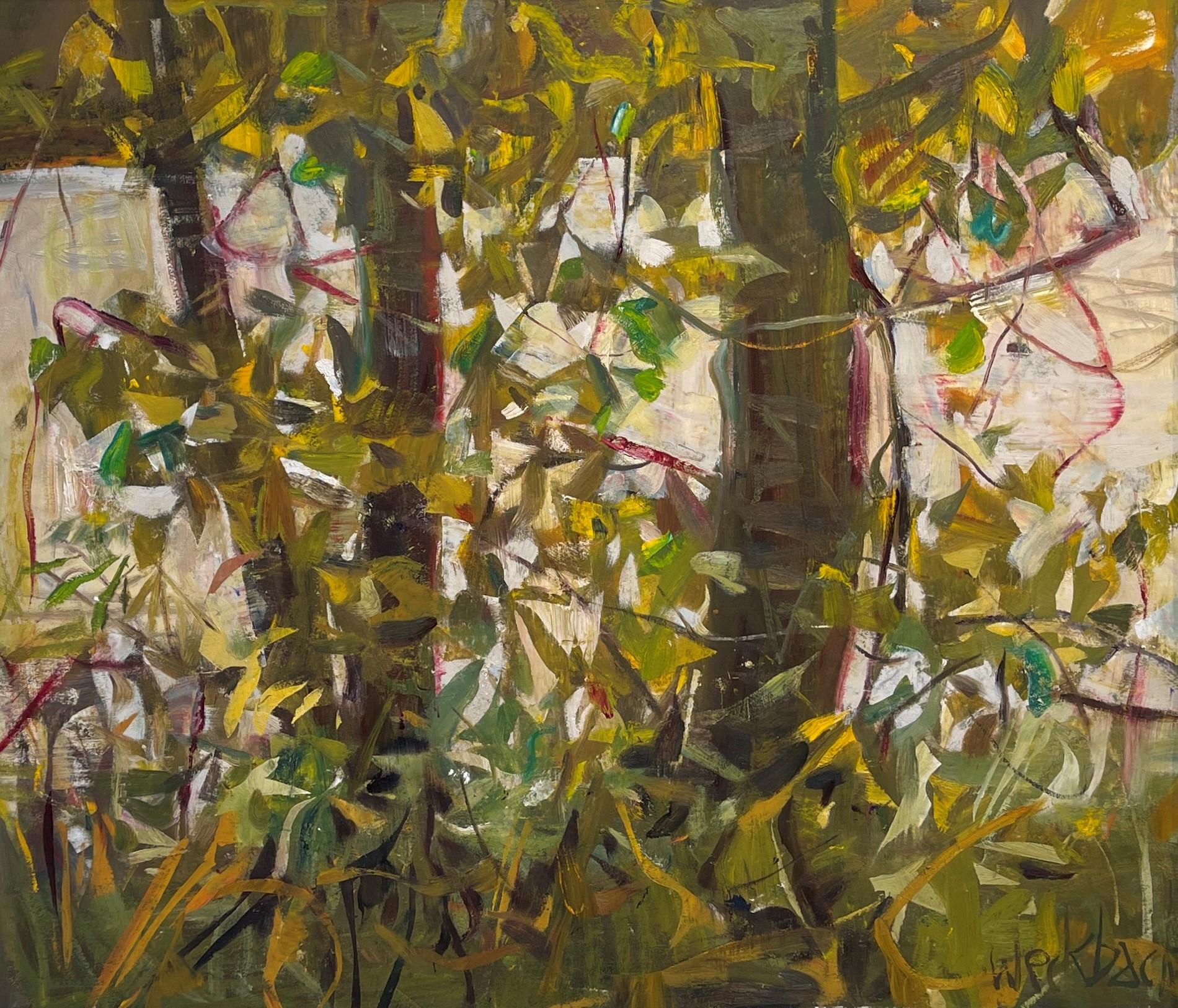 „Fall Leaves“, Ölgemälde – Painting von Kevin Weckbach