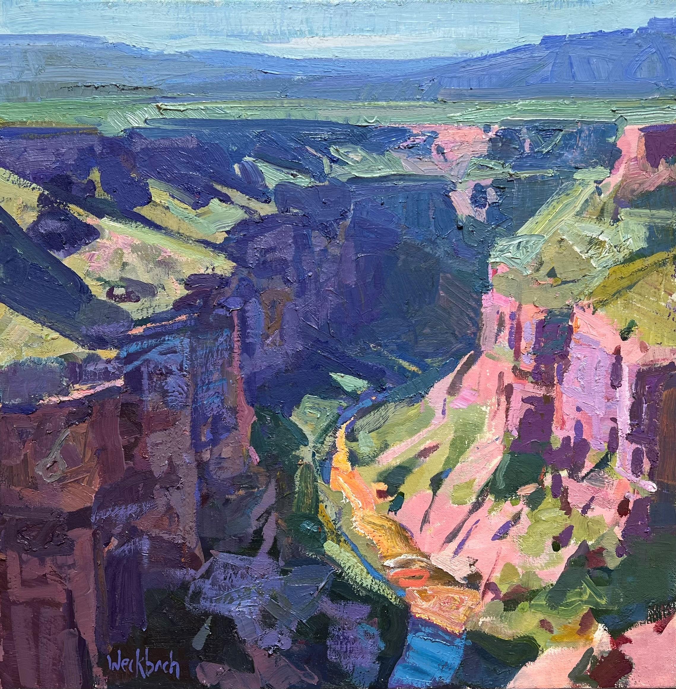 Landscape Painting Kevin Weckbach - "Rio Grande", peinture à l'huile