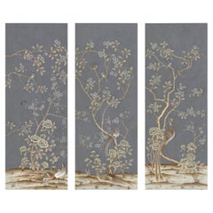 Kew Garden Pewter Triptych Wallpaper Panels