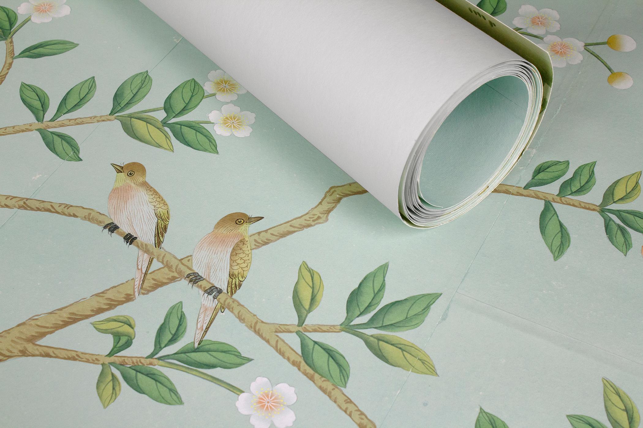 Hand-Painted Kew Garden Triptych Hand Painted Wallpaper