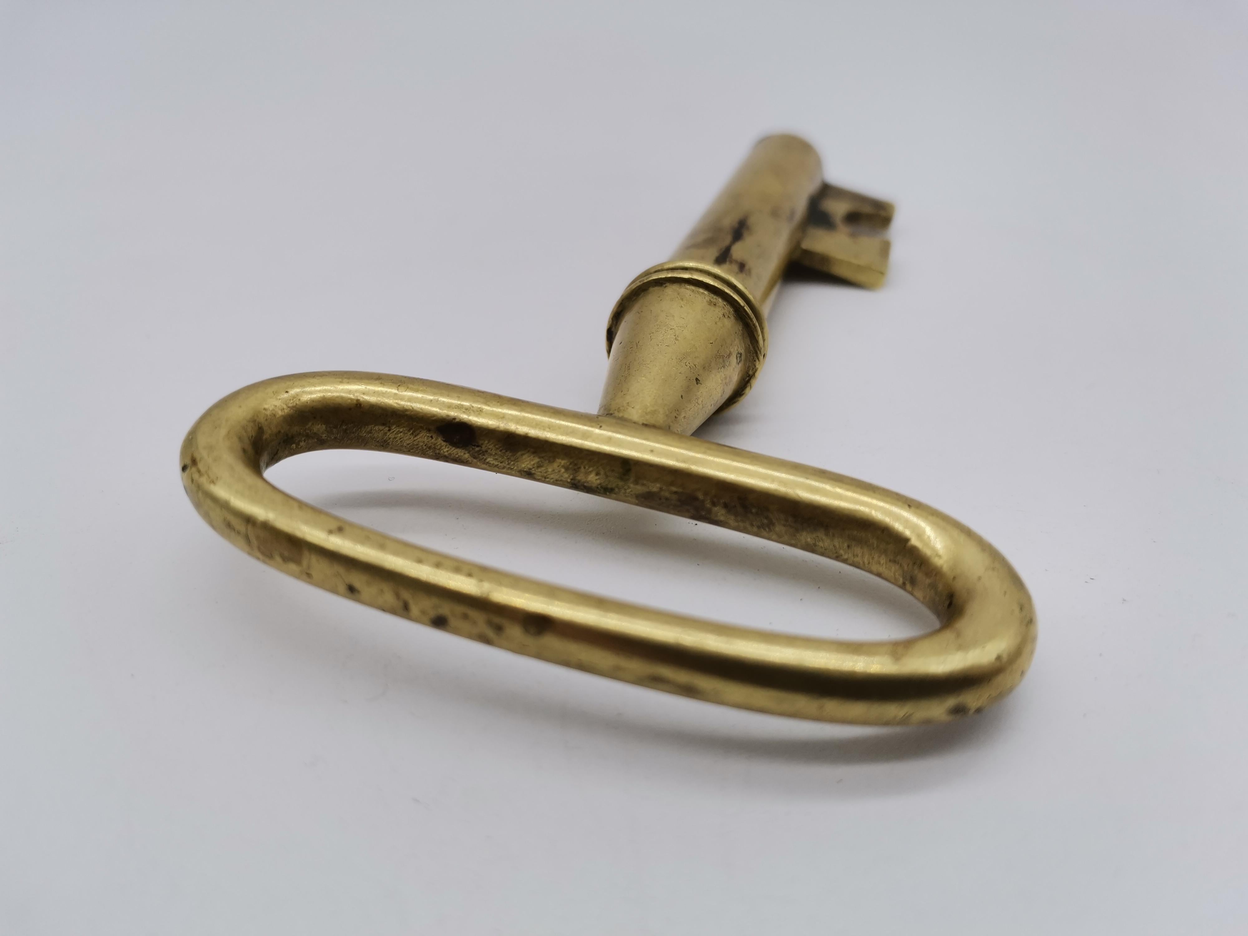 Metalwork Key Cork Screw, Brass, Carl Auböck Vienna, Austria For Sale
