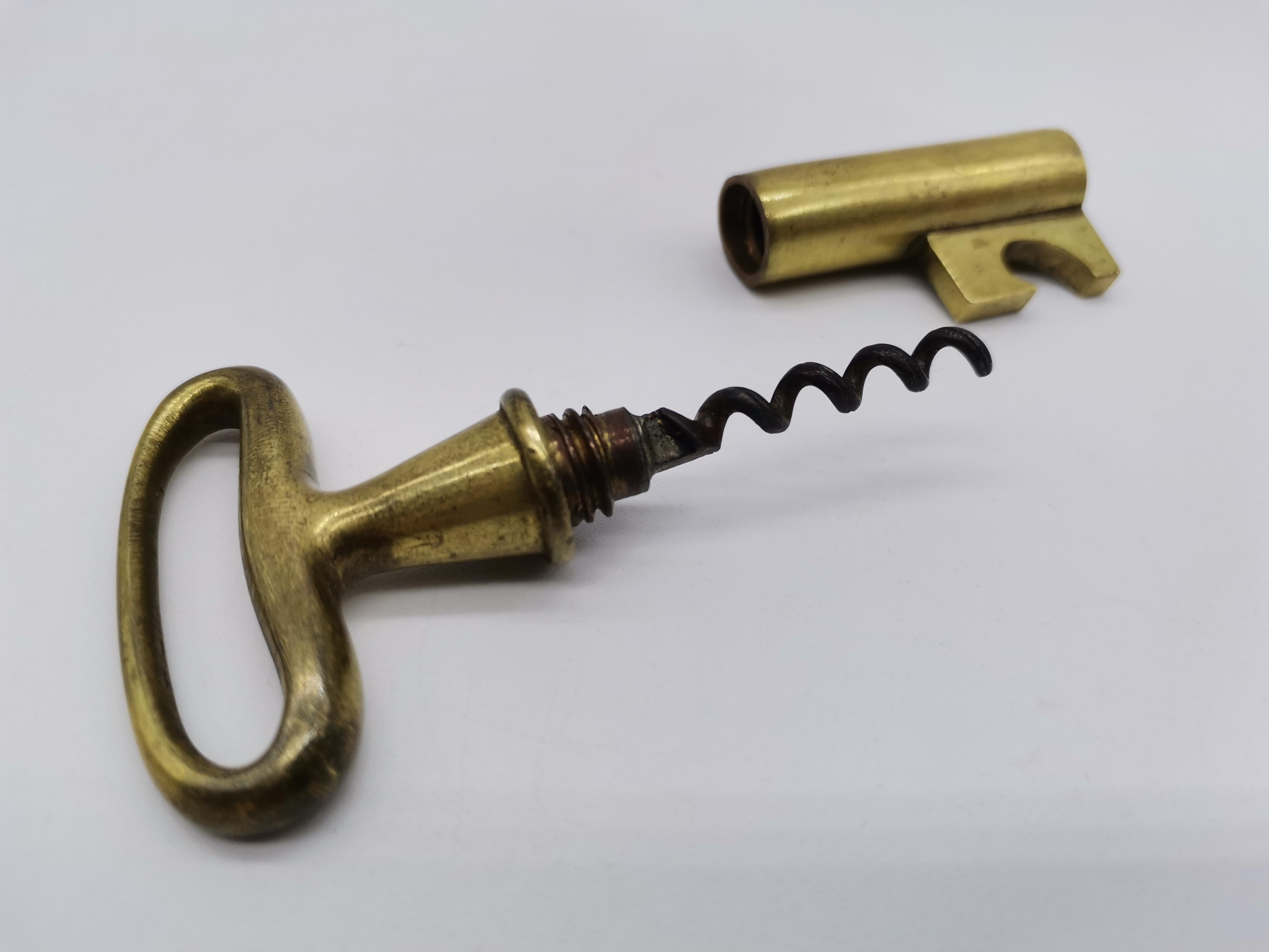 Mid-20th Century Key Cork Screw, Brass, Carl Auböck Vienna, Austria For Sale