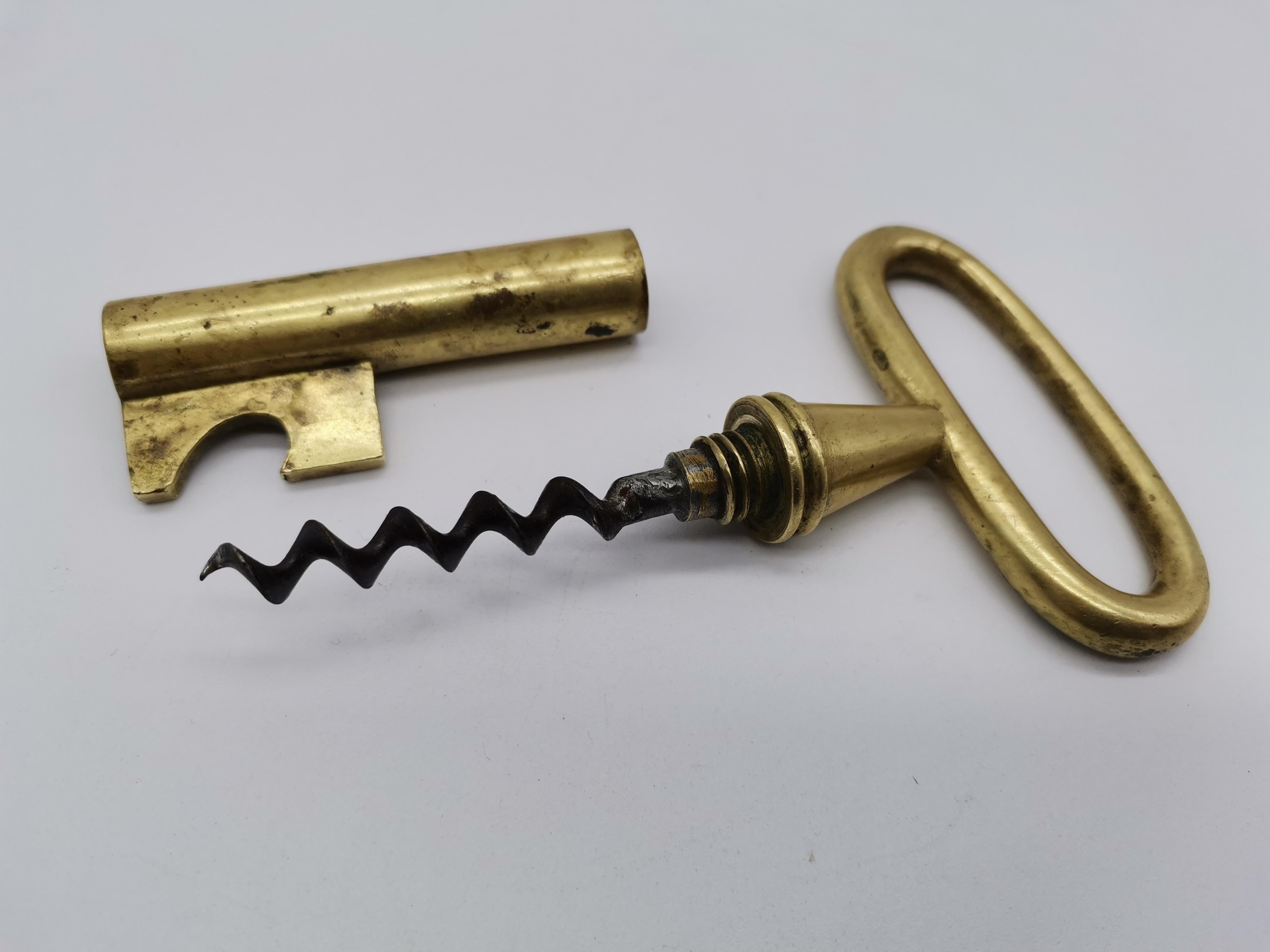 Key Cork Screw, Brass, Carl Auböck Vienna, Austria For Sale 2