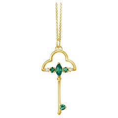 Key emerald and diamond necklace
