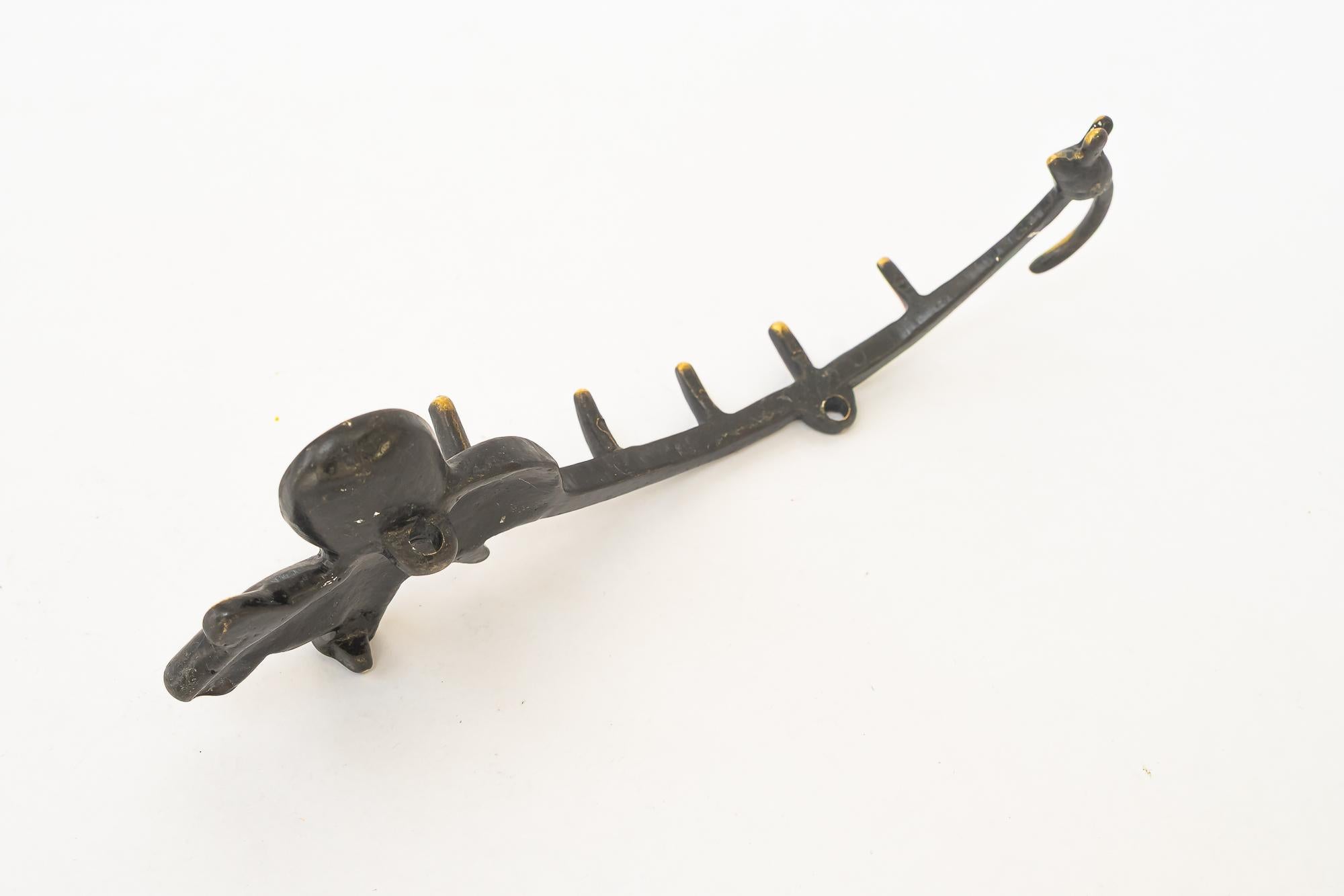 Mid-Century Modern key holder sculpture elephant by walter bosser for wall vienna around 1950s For Sale