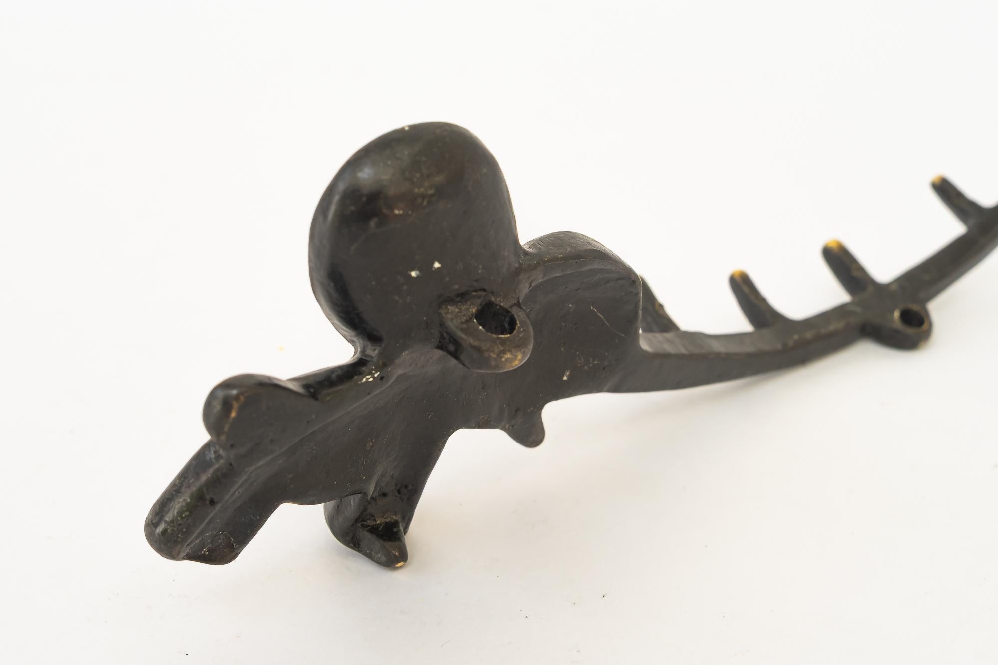 Austrian key holder sculpture elephant by walter bosser for wall vienna around 1950s For Sale