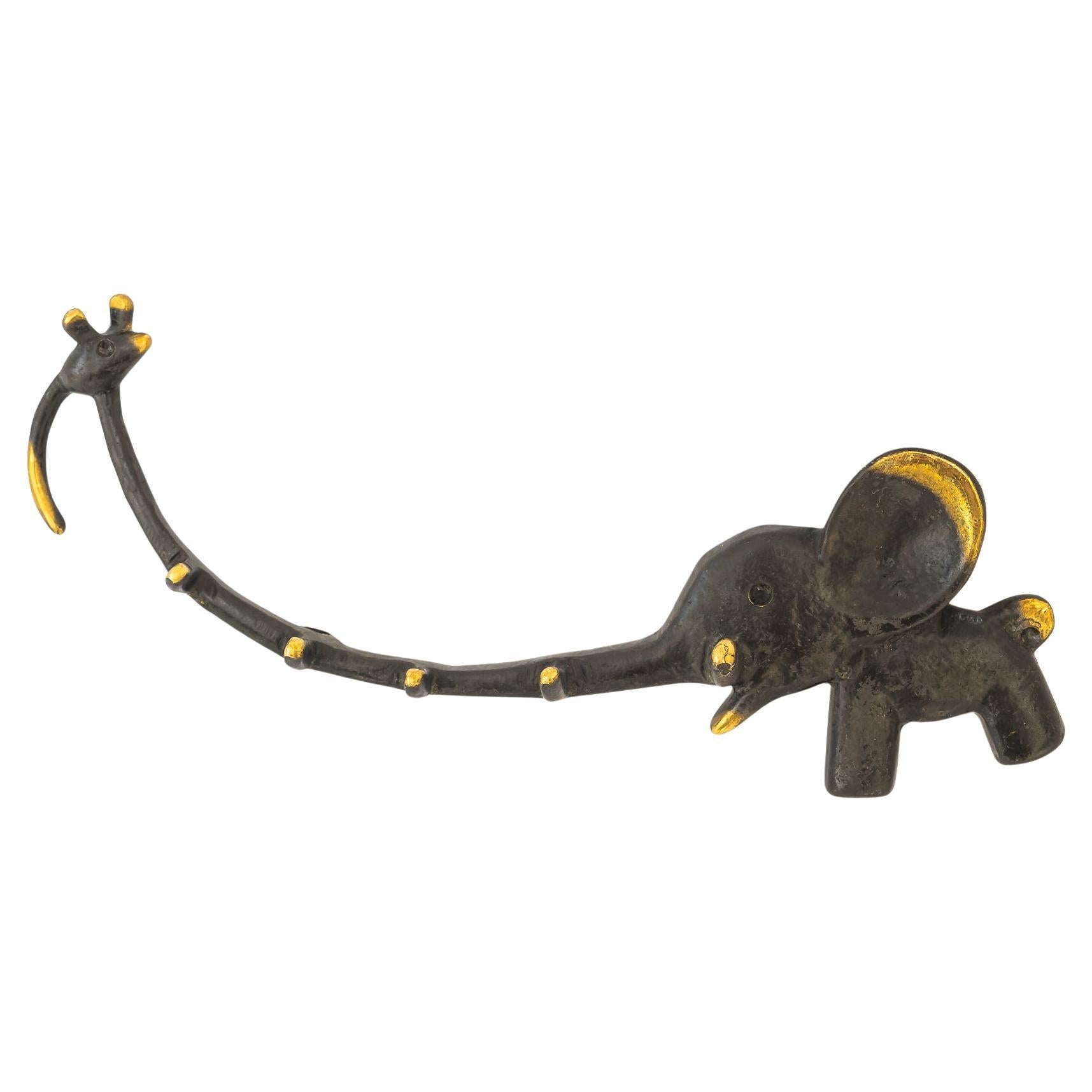 key holder sculpture elephant by walter bosser for wall vienna around 1950s For Sale