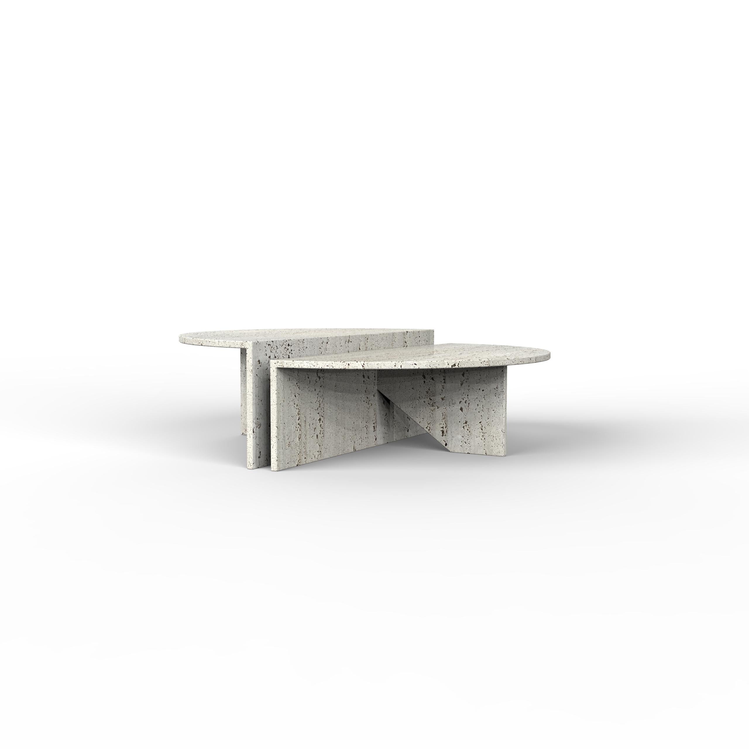 Moderne Key Italian Travertine Marble Coffee Table Bespoke Collectible Furniture Spain en vente