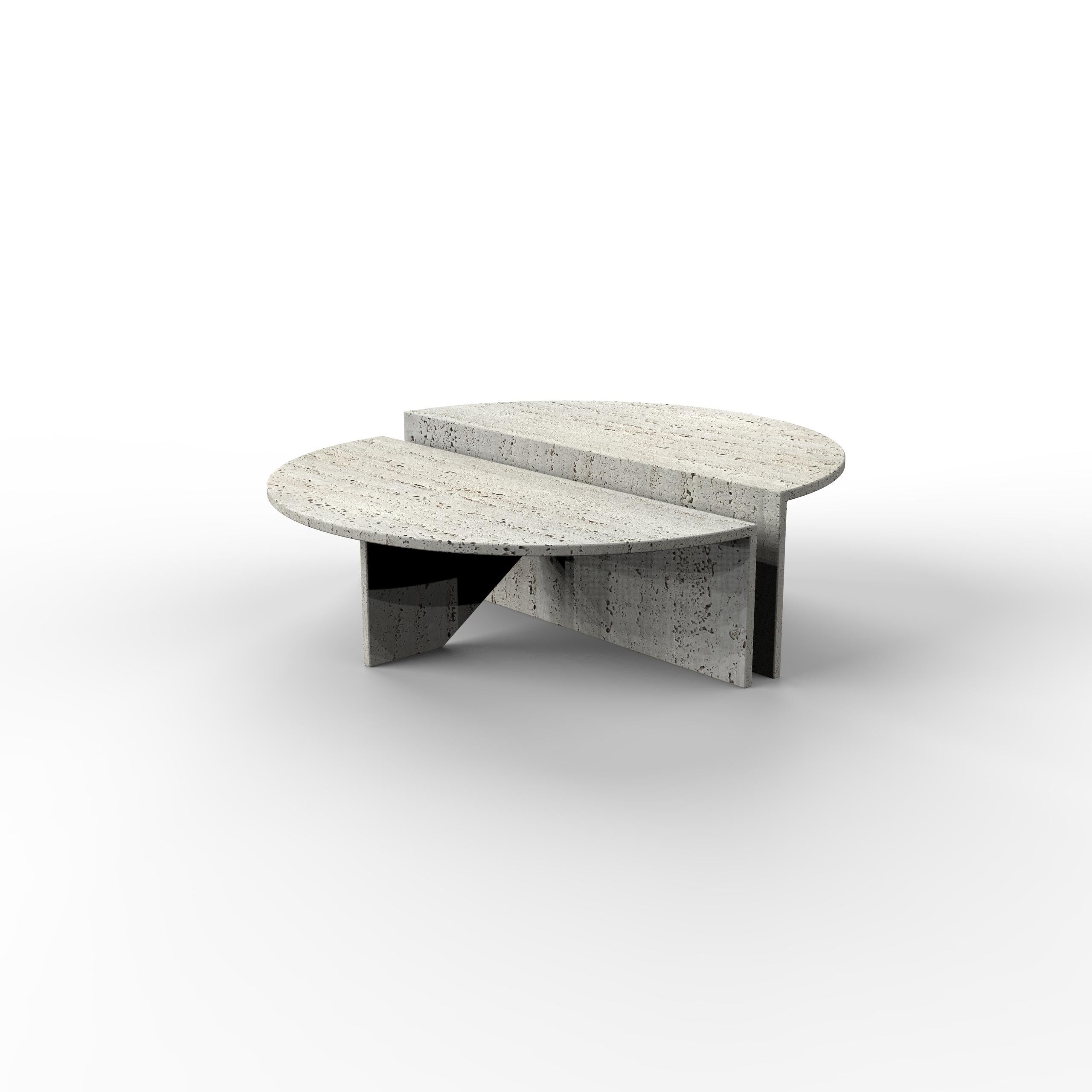Espagnol Key Italian Travertine Marble Coffee Table Bespoke Collectible Furniture Spain en vente