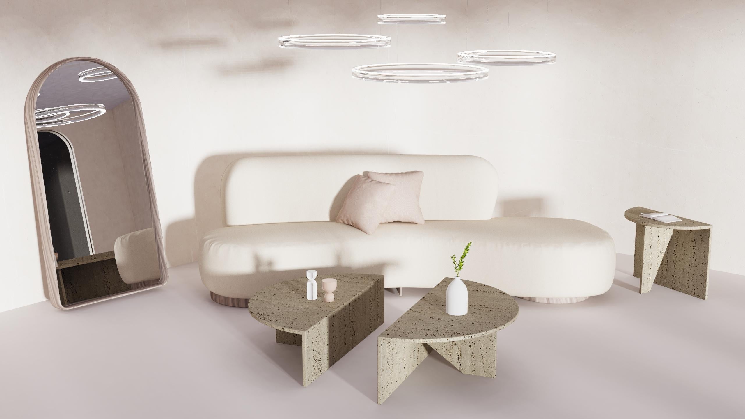 Key Italian Travertine Marble Coffee Table Bespoke Collectible Furniture Spain en vente 1