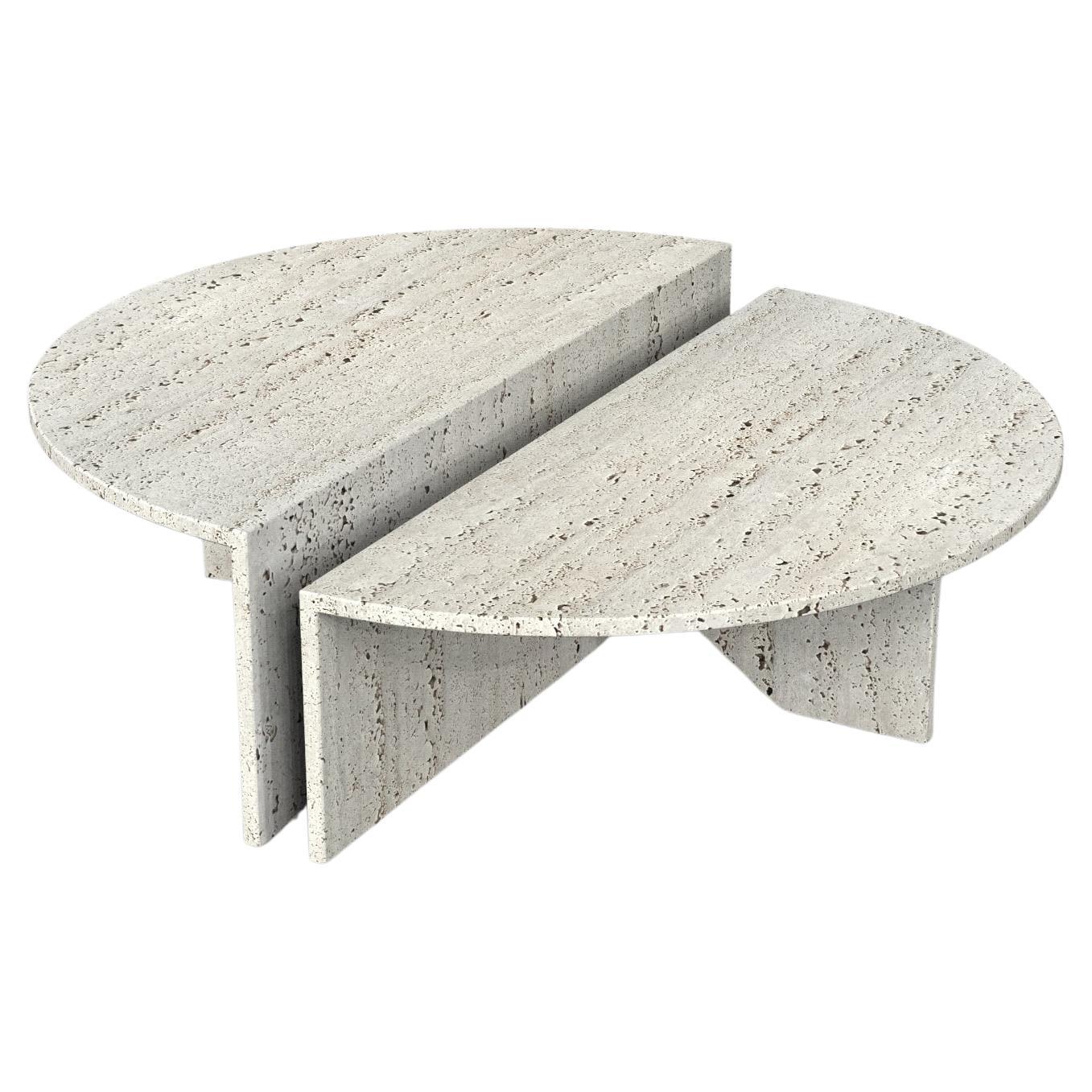 Tavolino da caffè in marmo travertino italiano Key Bespoke Collectible Furniture Spagna
