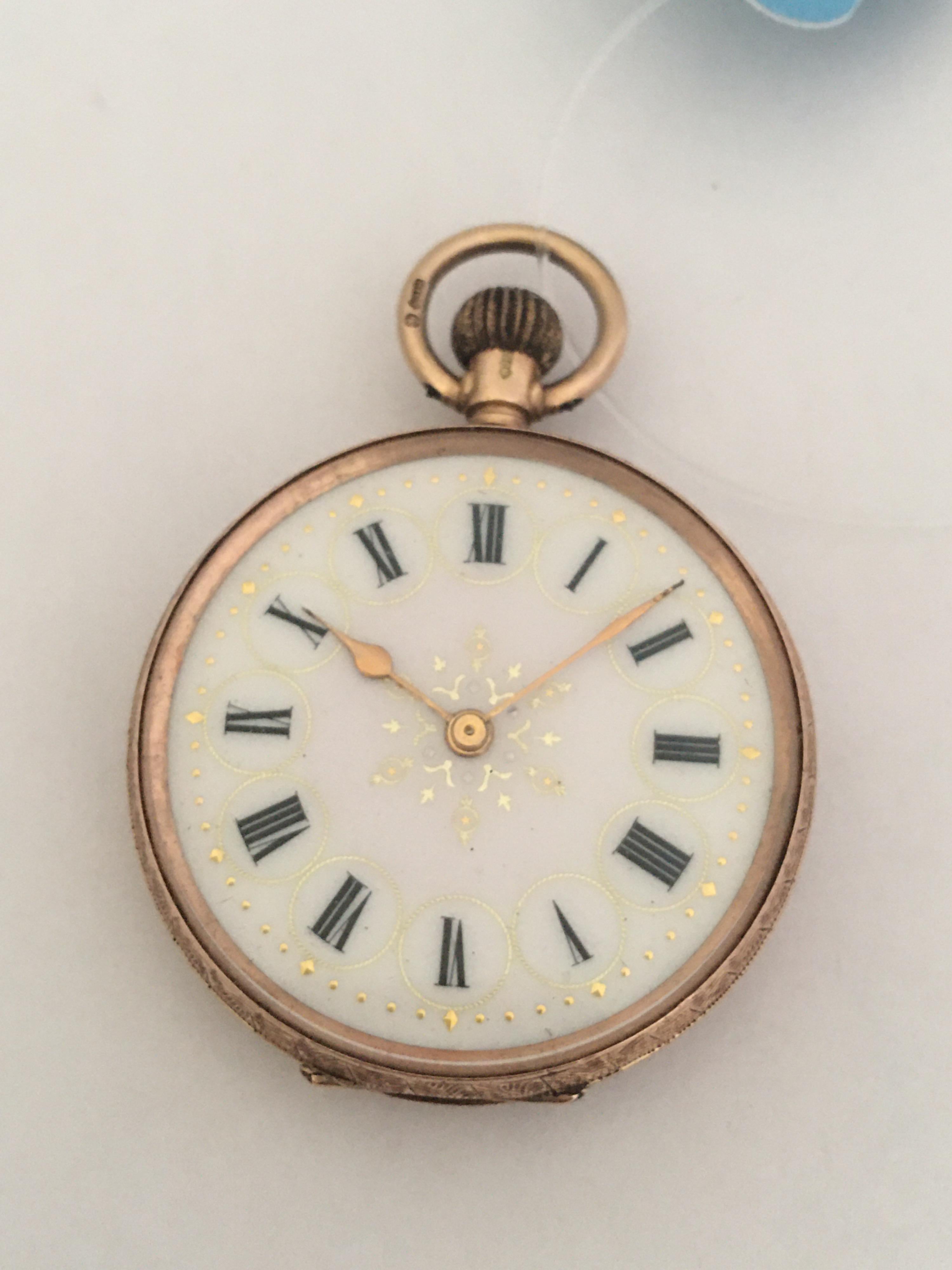 Key-Less Antique 9 Karat Gold Dimier Freres & Cie. Ladies Fob / Pocket Watch For Sale 9