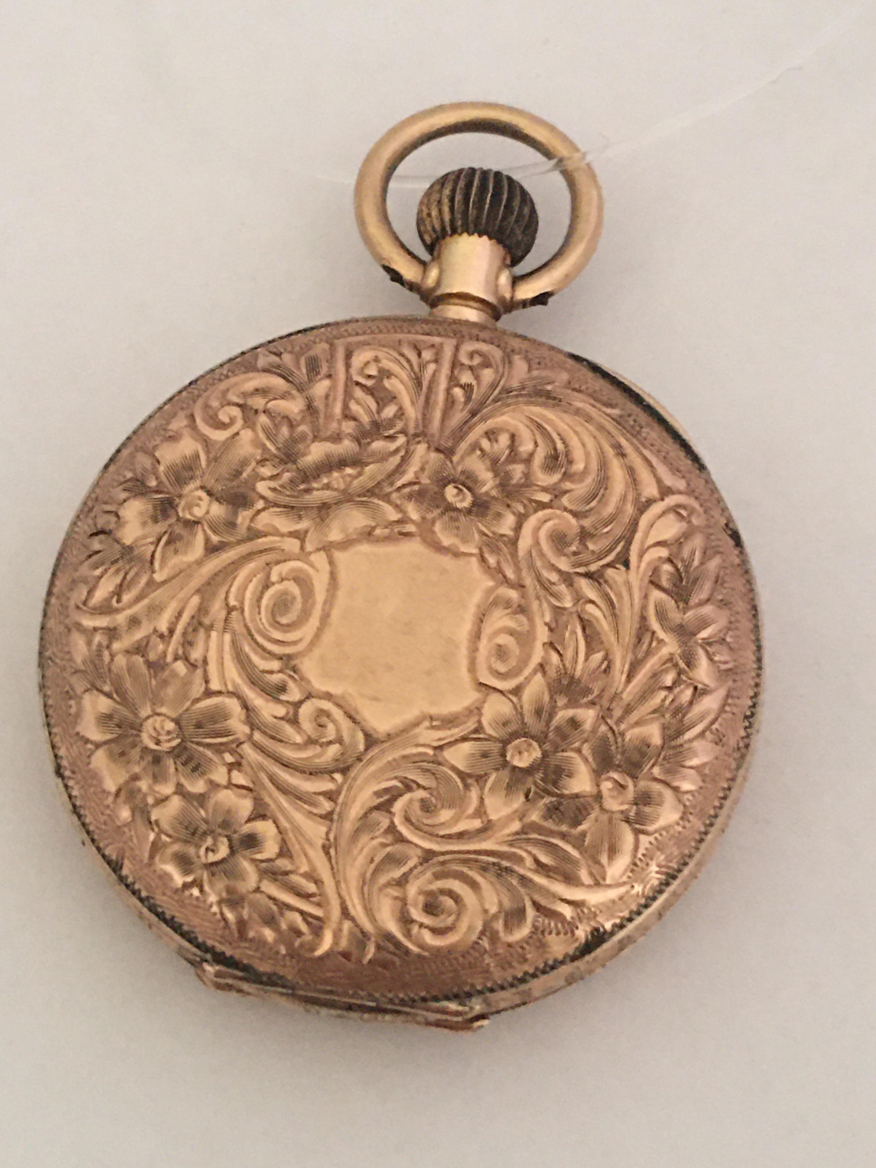 Key-Less Antique 9 Karat Gold Dimier Freres & Cie. Ladies Fob / Pocket Watch In Good Condition For Sale In Carlisle, GB